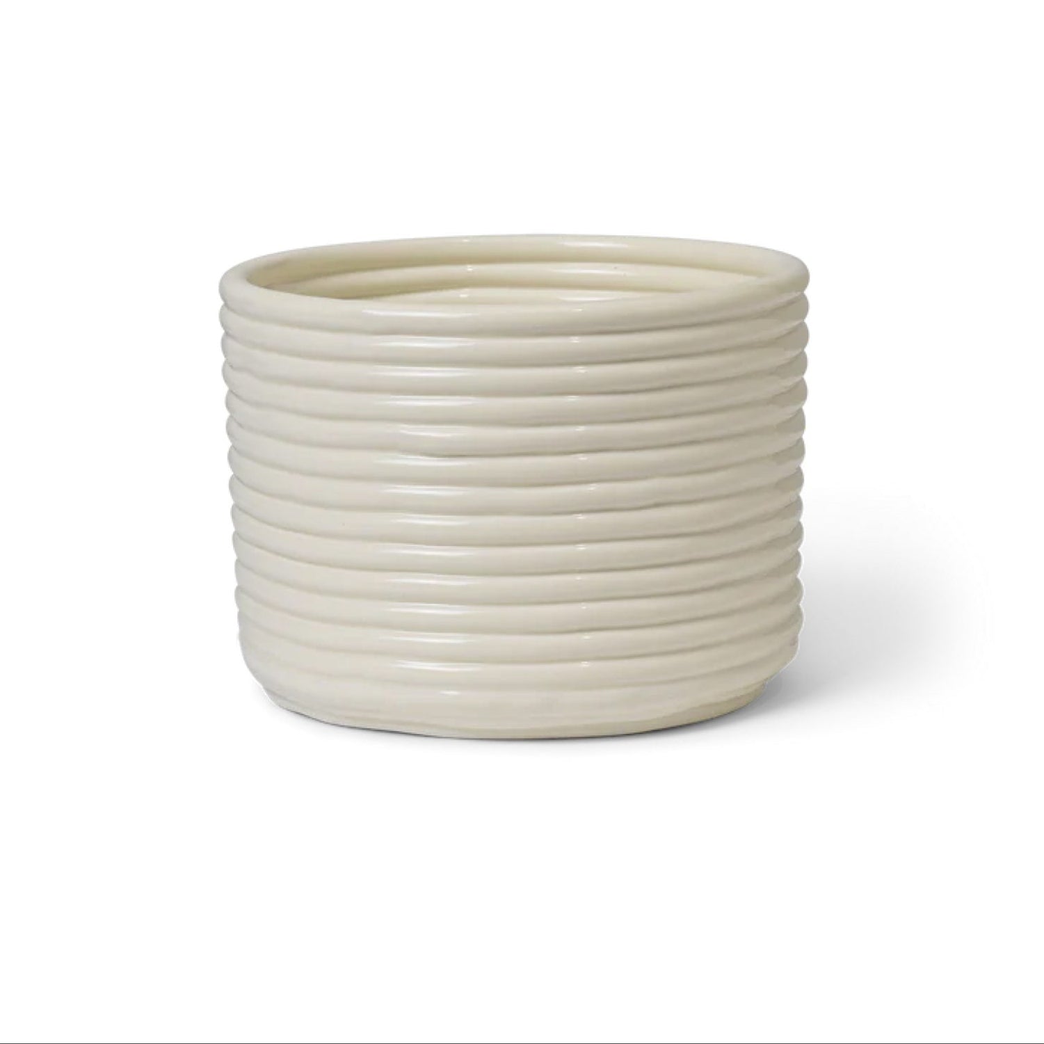 FERM LIVING Corduroy Pot - Off White Ceramic Planter with Textured Design | Perfect for Indoor Plants, Home Decor & Gift Ideas