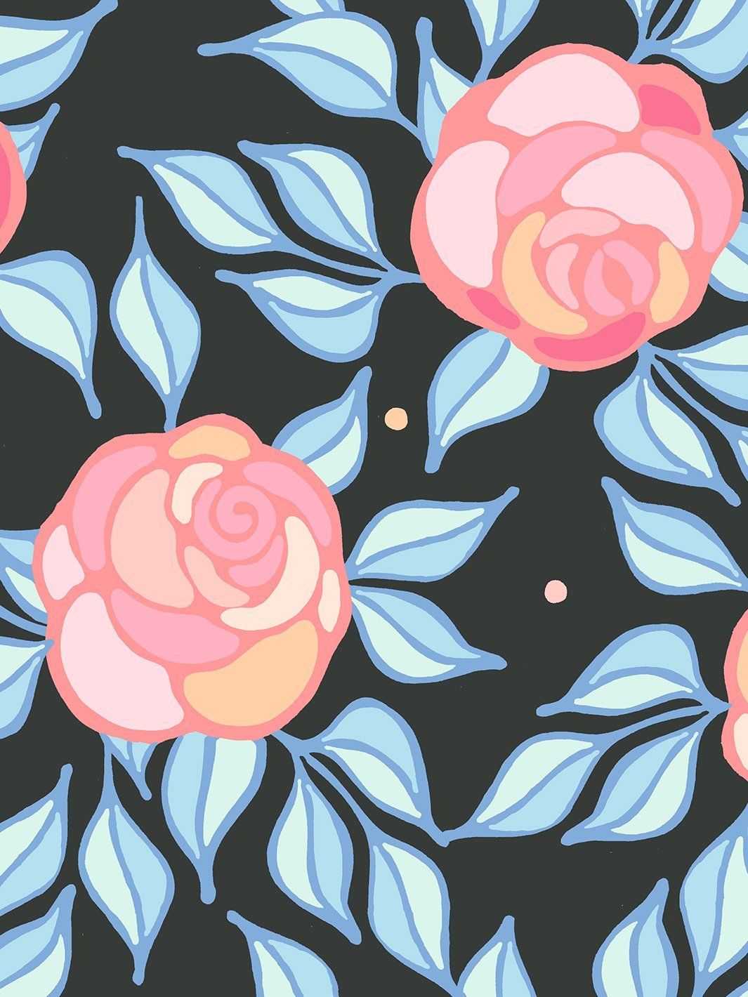 Barbie™ Groovy Floral Peel and Stick Wallpaper - Charcoal Gray Removable Self-Adhesive Wall Decor for Bedroom, Living Room, Nursery