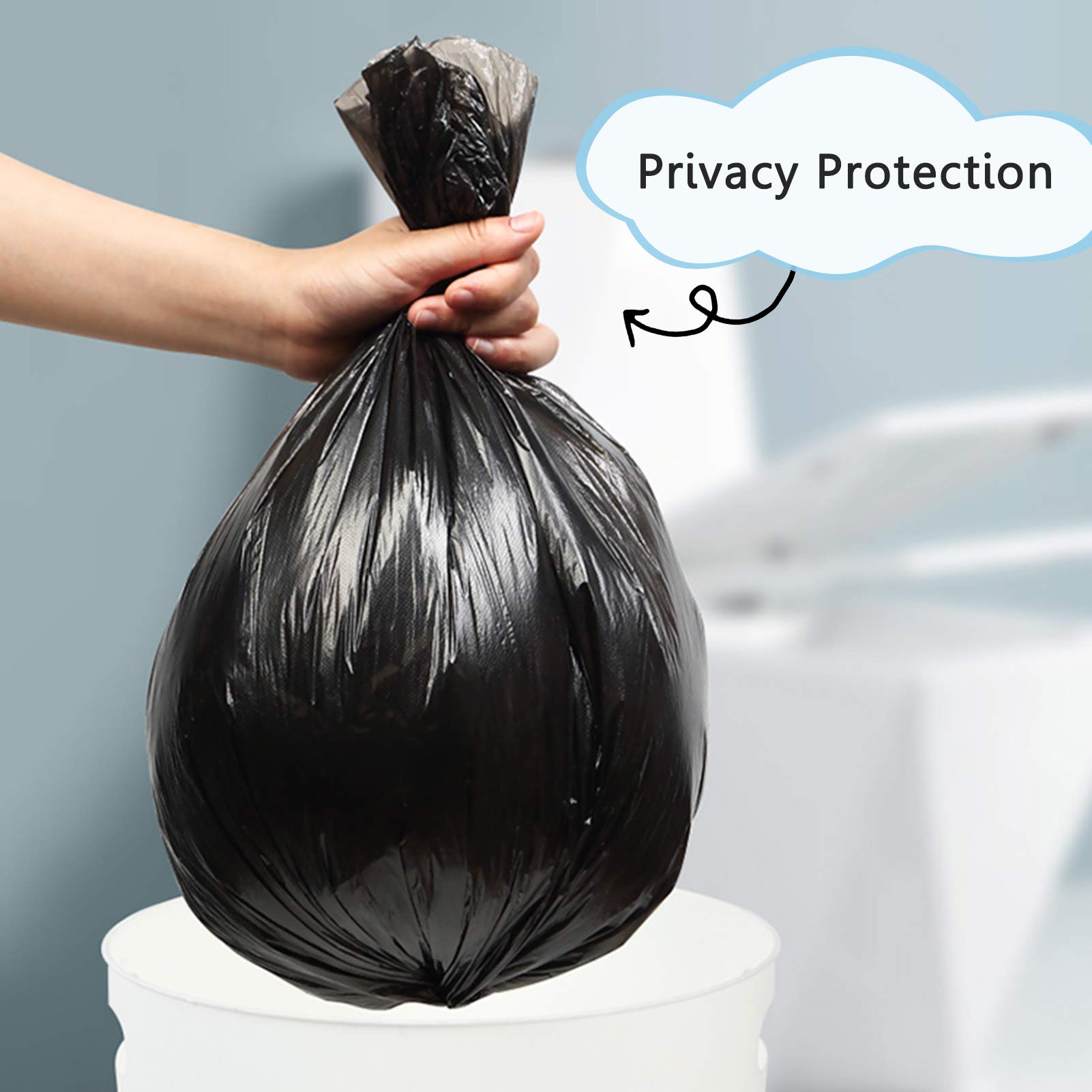 Toplive 4 Gallon Small Trash Bags - Heavy Duty Garbage Bags for Wastebasket & Bin Liners | Perfect for Home, Bathroom, Bedroom, Kitchen & Office Trash Cans | Black Waste Disposal Bags for Daily Use & Cleaning