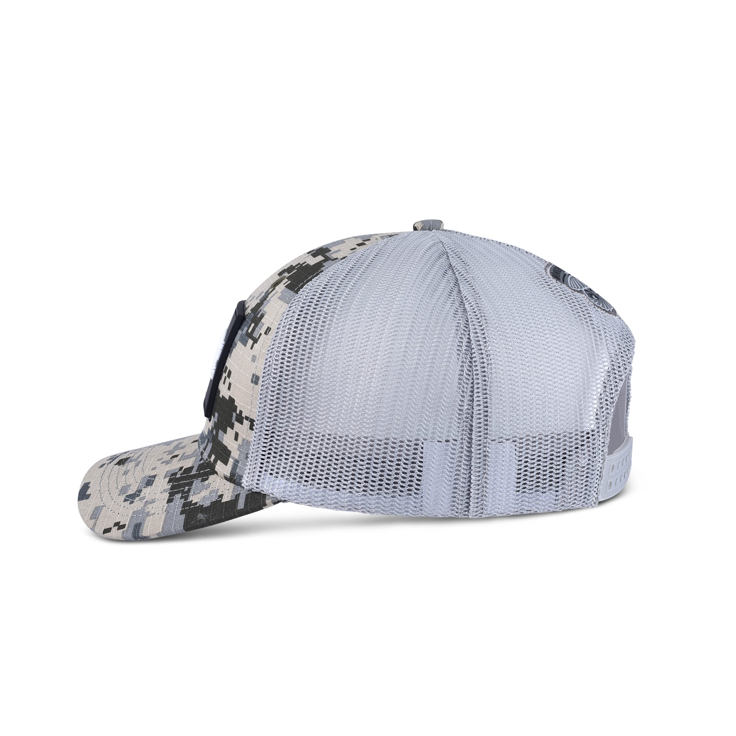 High Performance Fishing Trucker Hat for Men - Interchangeable Patches, Breathable Mesh Back, UV Protection - Perfect for Outdoor Fishing, Boating, and Summer Adventures