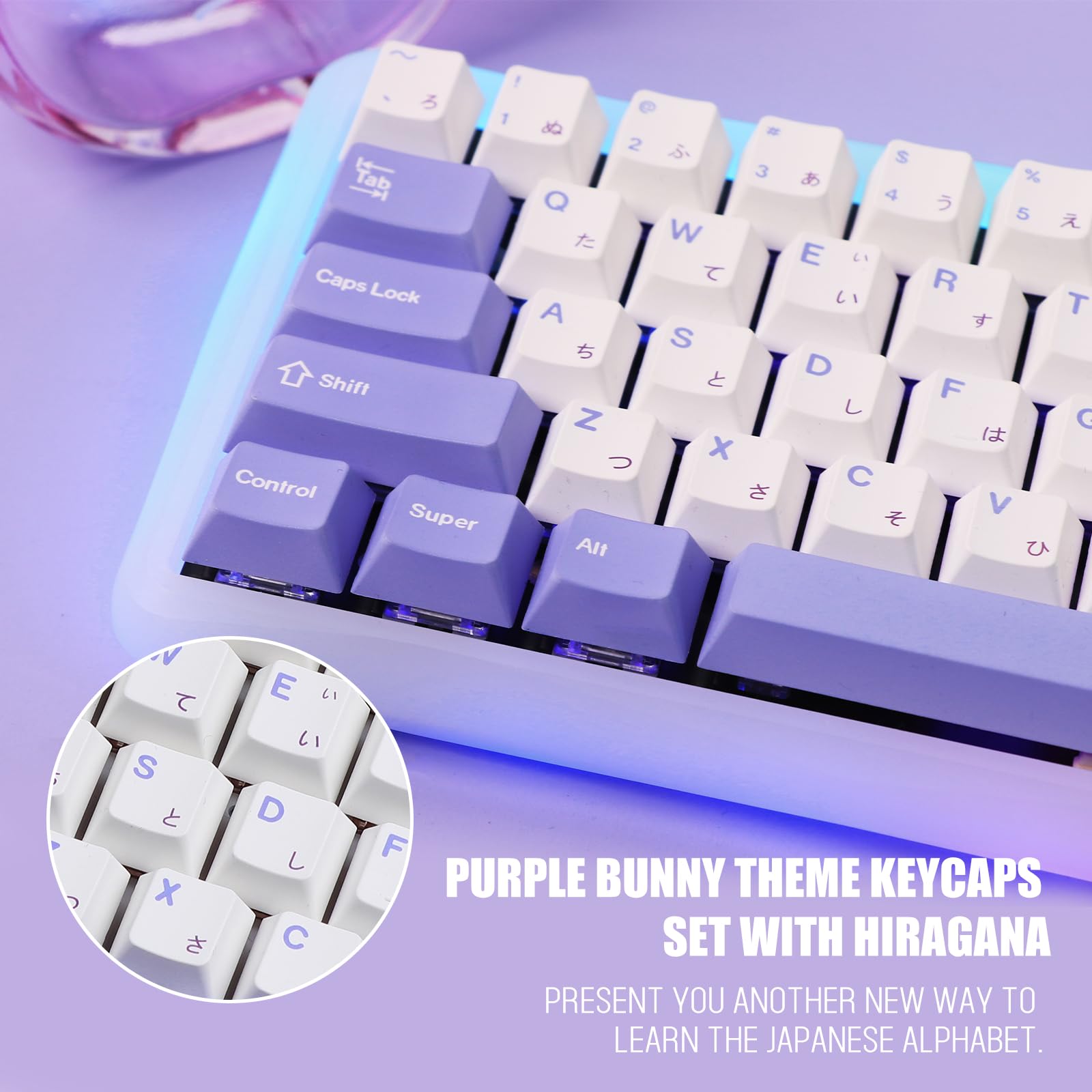 EPOMAKER Bunny 134-Key PBT Keycaps for Mechanical Keyboards - Gaming & Typing