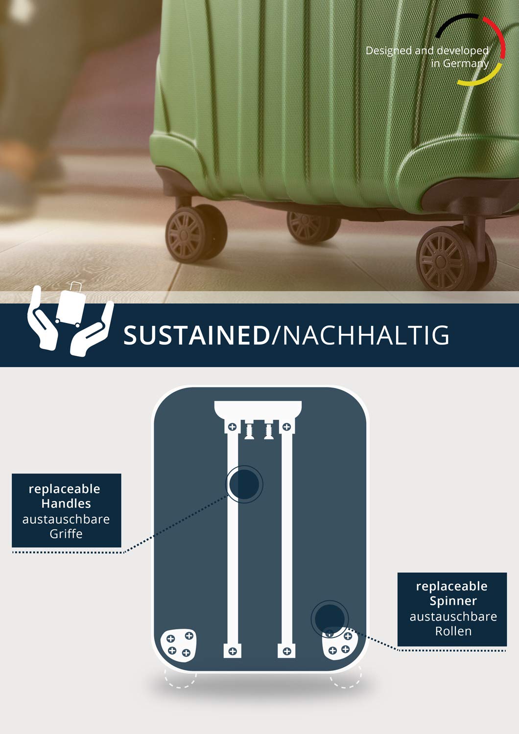 Suitline 30-Inch Large Fern Green Hardshell Suitcase with Spinner Wheels - Perfect for Travel, Business Trips & Vacations