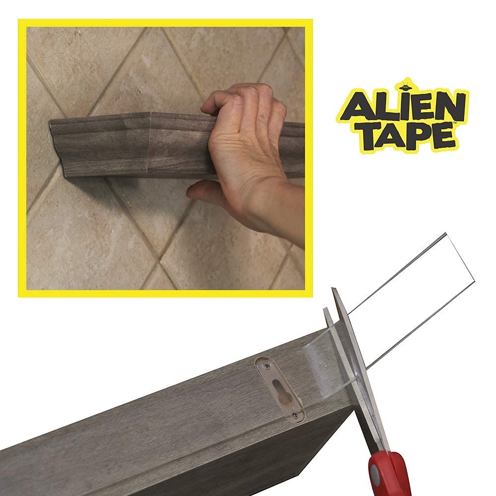 ALIEN TAPE Heavy Duty Double Sided Mounting Tape - 40ft Clear Nano Adhesive Tape for Walls, Photos, Posters & Home Décor | Strong Reusable Wall Tape for Hanging Pictures & Home Organization | As Seen on TV