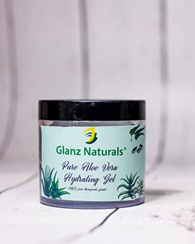 GLANZ NATURALS Pure Aloe Vera Gel for Face & Hair - Hydrating, Moisturizing & Soothing Skin Care - Multipurpose Gel for Sunburn, Acne & Dry Skin (Pack of 2, 3.5 oz) - Perfect for Daily Skincare & After-Sun Relief