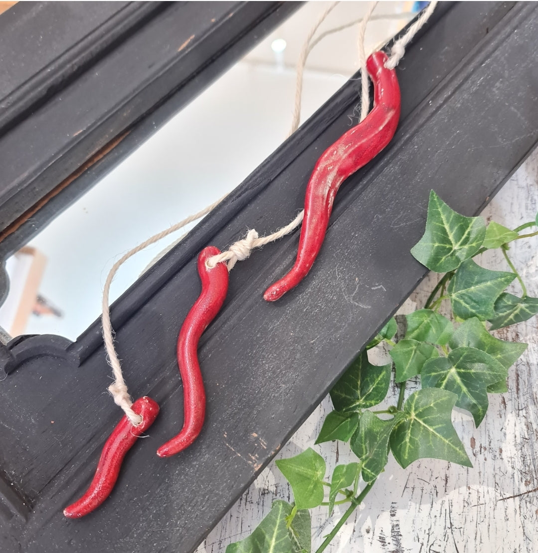 Italian Cornicello Good Luck Charm - Handmade Red Horn Amulet for Protection & Prosperity - Perfect for Home Decor, Office, Gifts & Spiritual Spaces