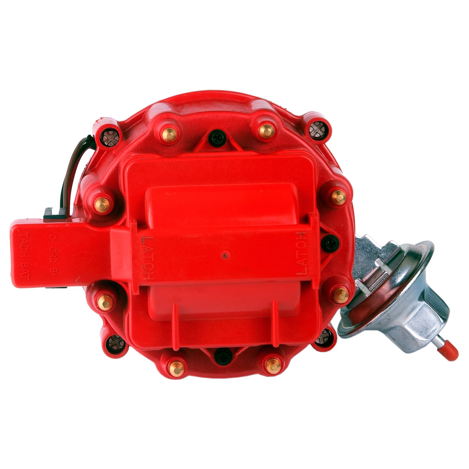 MAS Performance HEI Ignition Distributor Kit with Cap, Rotor & Spark Plug Wires - Compatible with Ford 351 400 460 Engines (65000 Volt Coil, KA-1046013, PE332U, JM6506BL) - High Performance Red HEI Upgrade for Classic Cars & Hot Rods