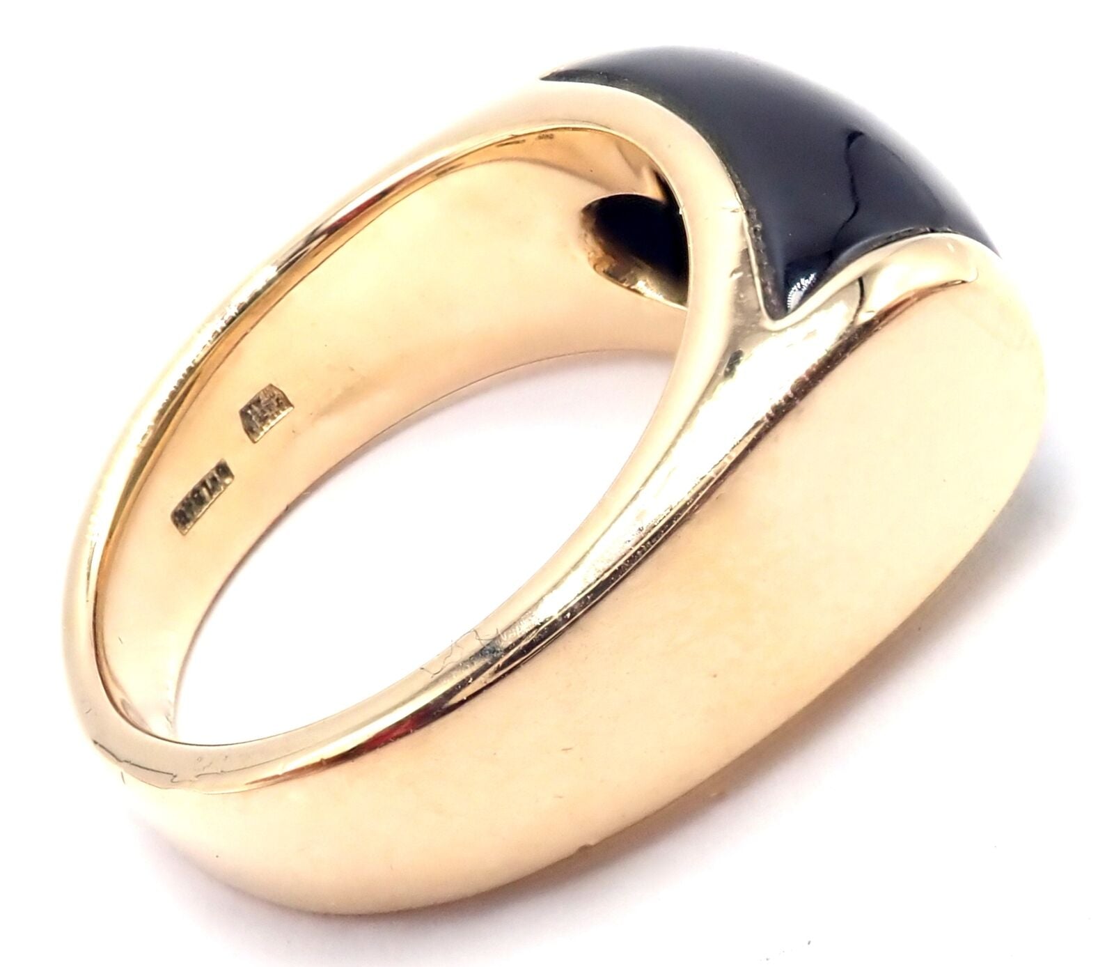 Authentic Bulgari Bvlgari Tronchetto 18k Yellow Gold Large Green Tourmaline Ring for Women - Luxury Jewelry Gift for Anniversary, Wedding & Special Occasions