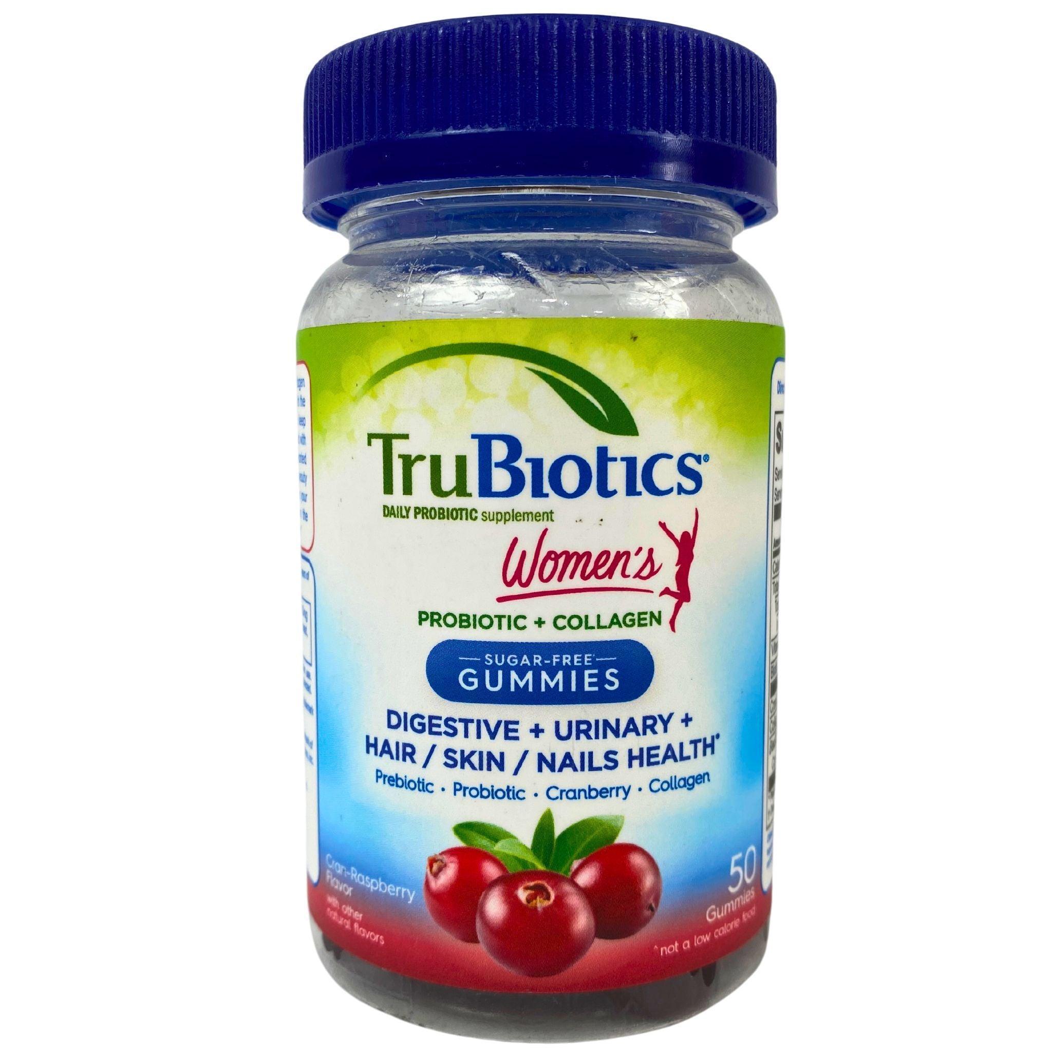 TruBiotics Women's Probiotic with Collagen Supplement - Supports Digestive, Urinary & Hair Skin Nails Health - Cranberry Raspberry Flavor - 44 Count - Perfect for Daily Wellness & Beauty Routine