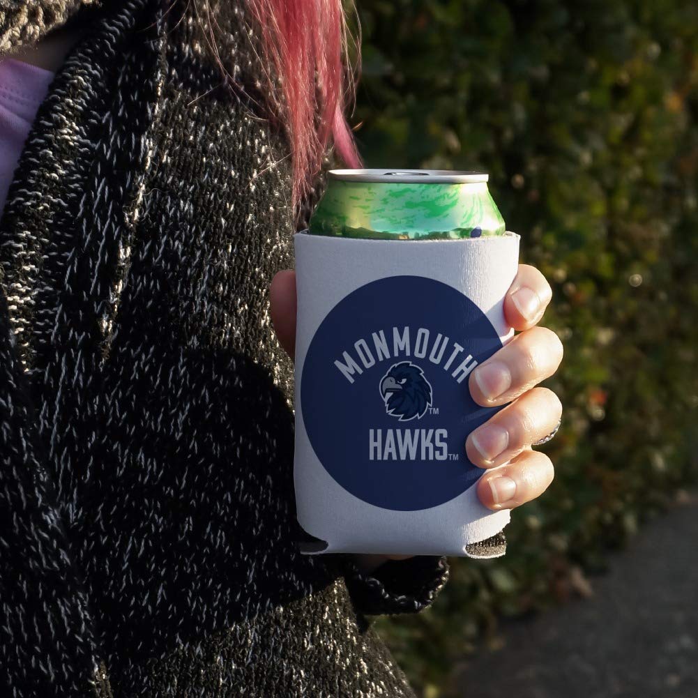 Official Monmouth University Hawks Insulated Can Cooler - Collapsible Drink Sleeve & Beverage Holder for Beer, Soda & Energy Drinks - Perfect for Tailgates, Beach Days & Outdoor Parties