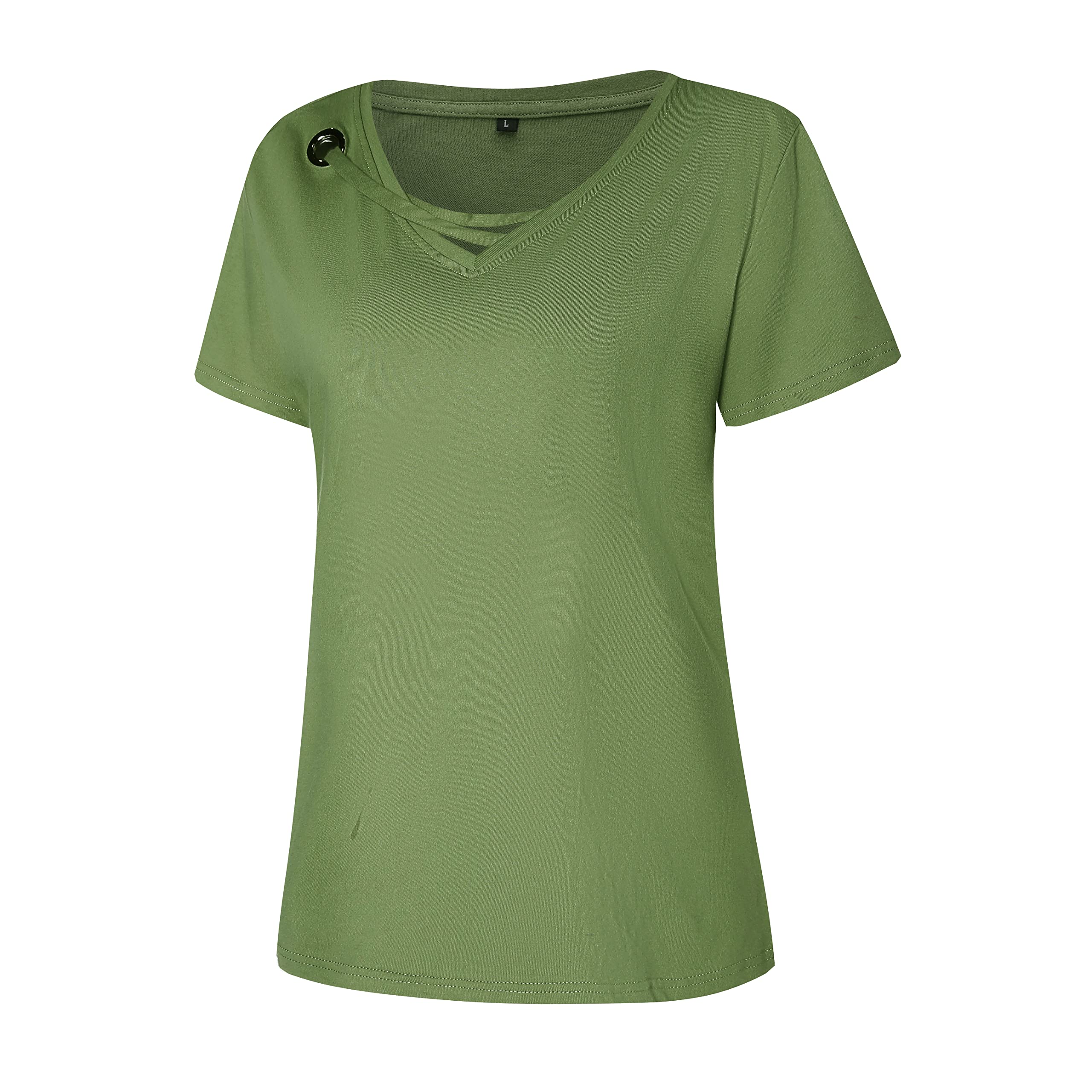 Women's Deweey V-Neck T-Shirts - Summer Short Sleeve Casual Blouses | Solid Color Basic Tops for Everyday Wear, Work & Weekend Outfits