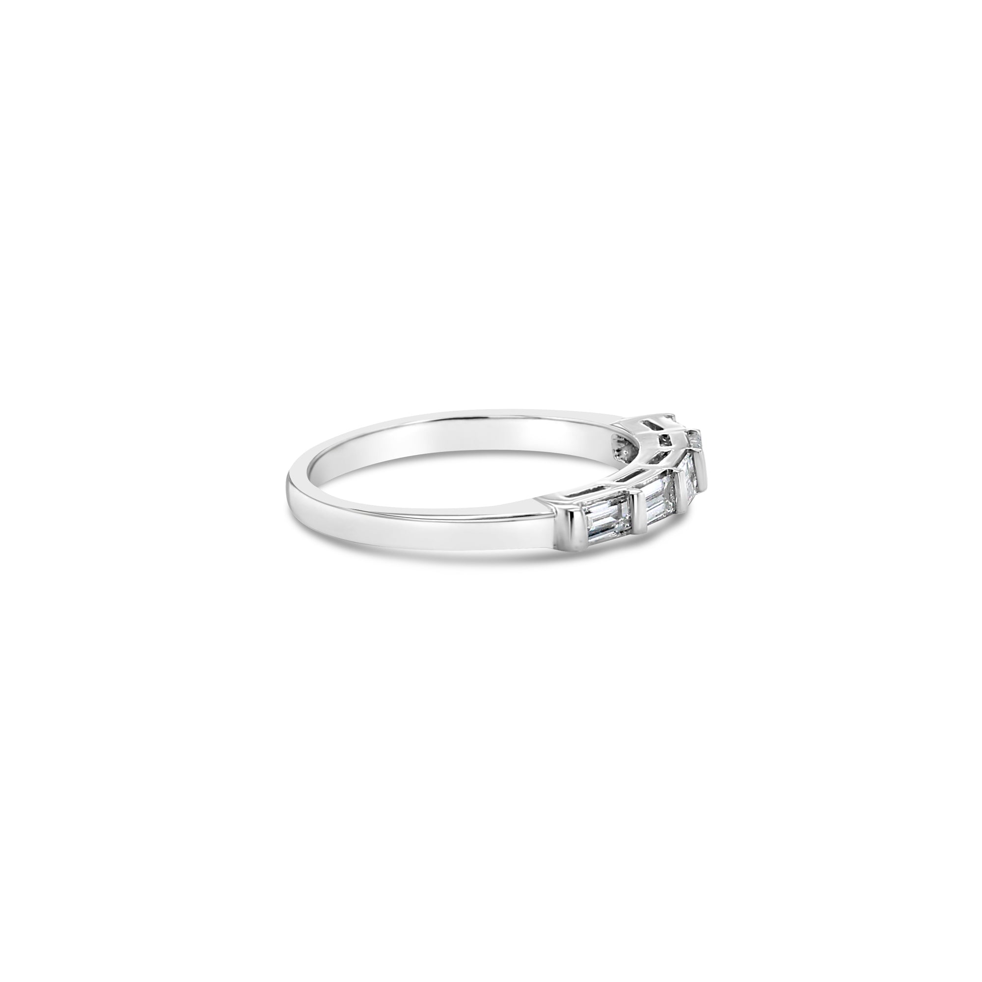 14K White Gold Baguette Diamond Wedding Band for Women - Elegant Bridal Ring for Engagement, Anniversary & Special Occasions