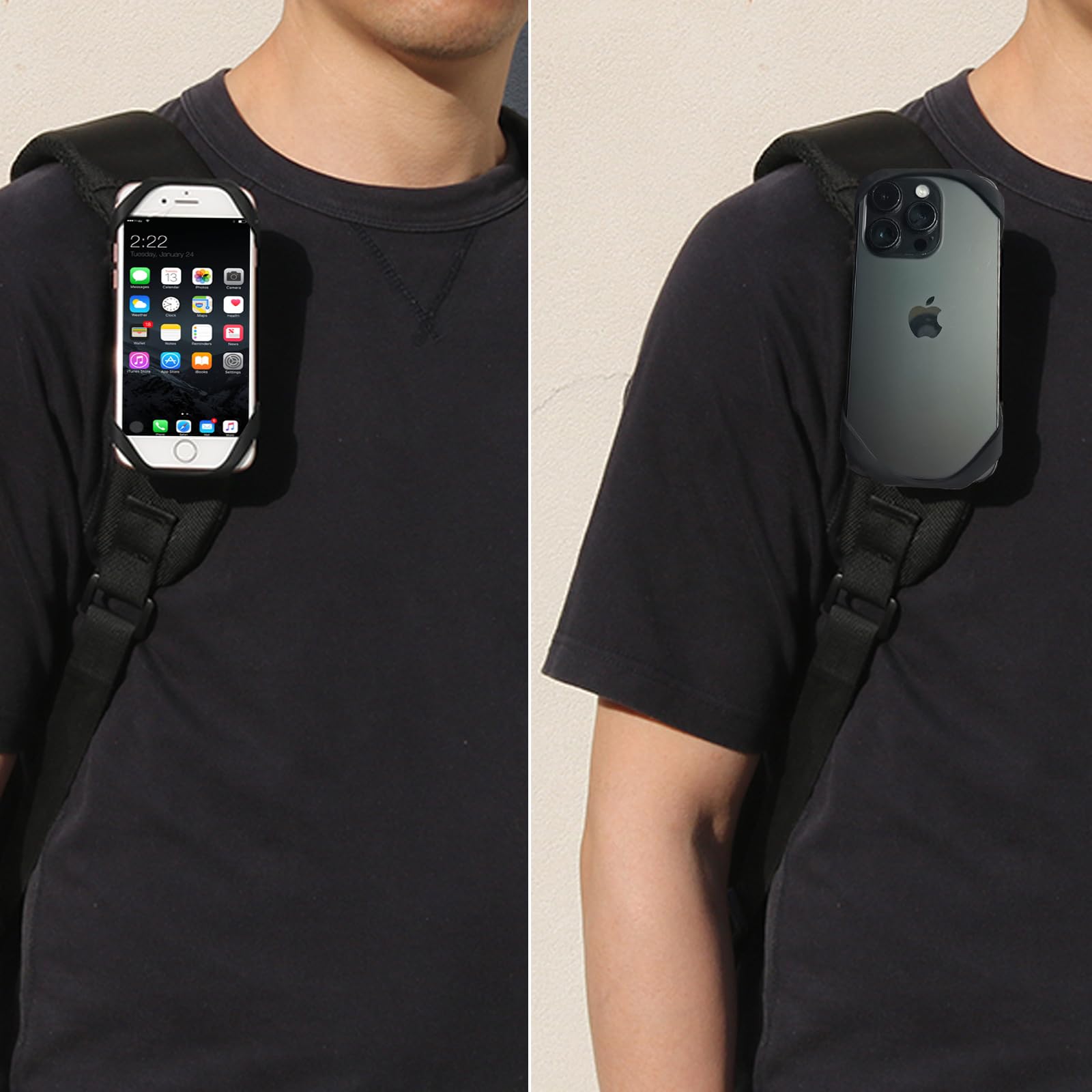 FORZEN Backpack Clamp Mount for Phone - Adjustable Phone Holder Clip for Hiking, Climbing & Outdoor Activities - Secure Detachable Strap Clip for iPhone & Android Devices - Perfect for Adventure Travel & Daily Commute