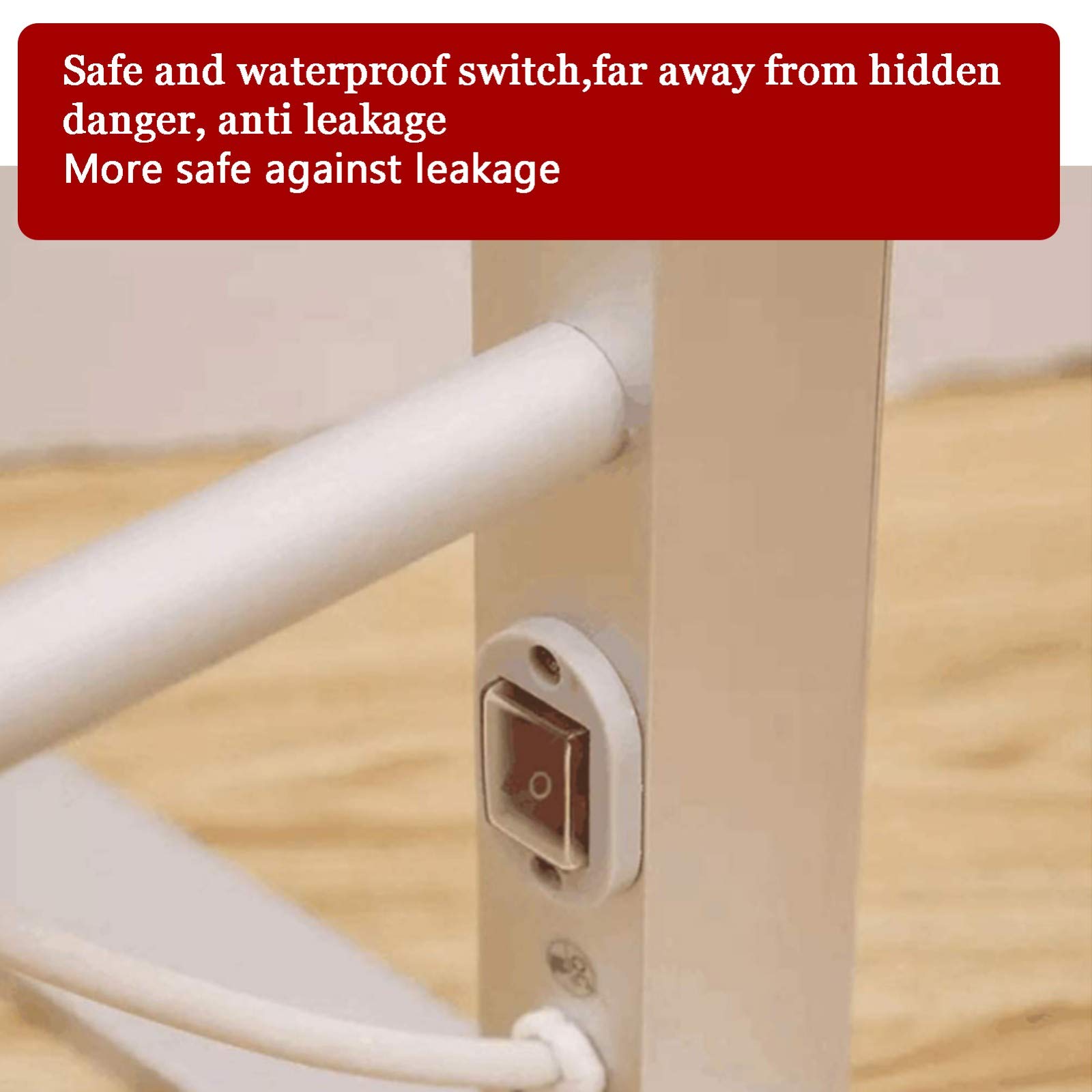 Electric Towel Warmer for Bathroom - 100W Energy Efficient Heated Towel Rack with Waterproof Switch, Free Standing Design & Intelligent Constant Temperature (110V, Silver) - Perfect for Spa-Like Luxury in Home Bathrooms