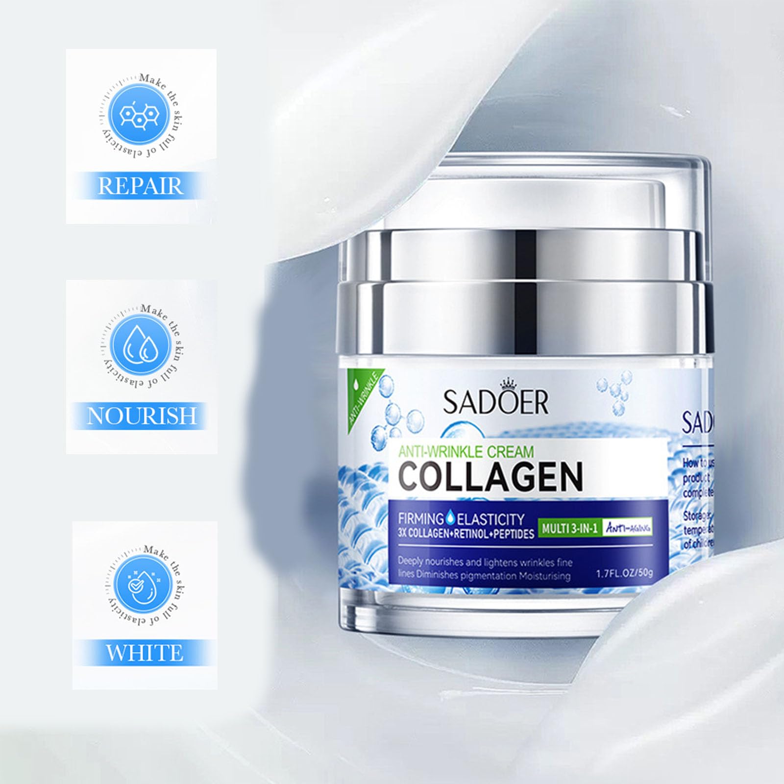 Firming & Lifting Face Cream with Collagen - Anti-Wrinkle Moisturizer for Face, Neck & Eyes | Tightens Sagging Skin for Women & Men | Day & Night Cream for Youthful Glow | Perfect for Daily Skincare Routine & Special Occasion Prep