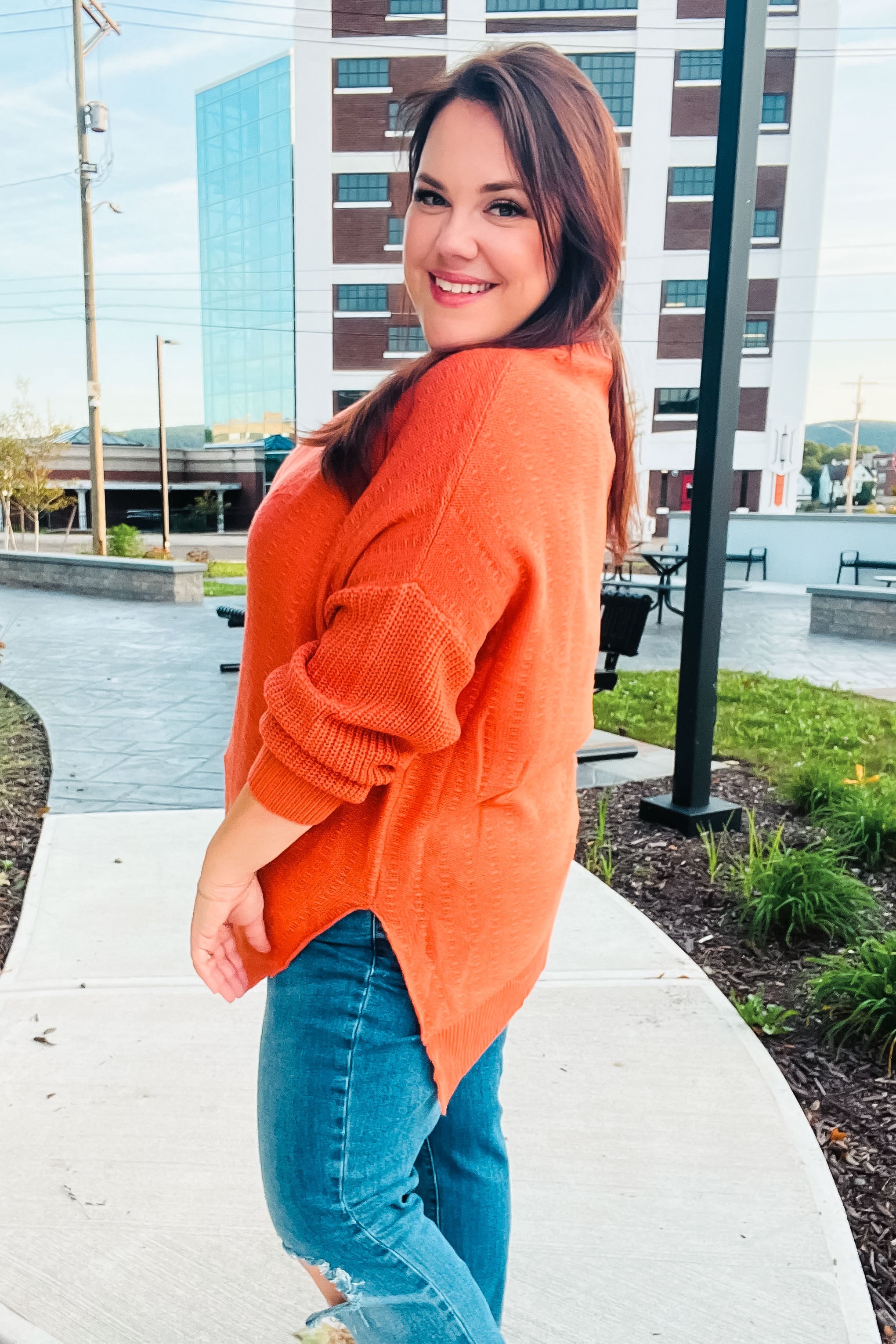 Cozy Pumpkin Asymmetrical Knit Sweater for Women | Fall Fashion Trendy Oversized Pullover | Perfect for Autumn Outfits, Halloween Parties & Cozy Season Layering