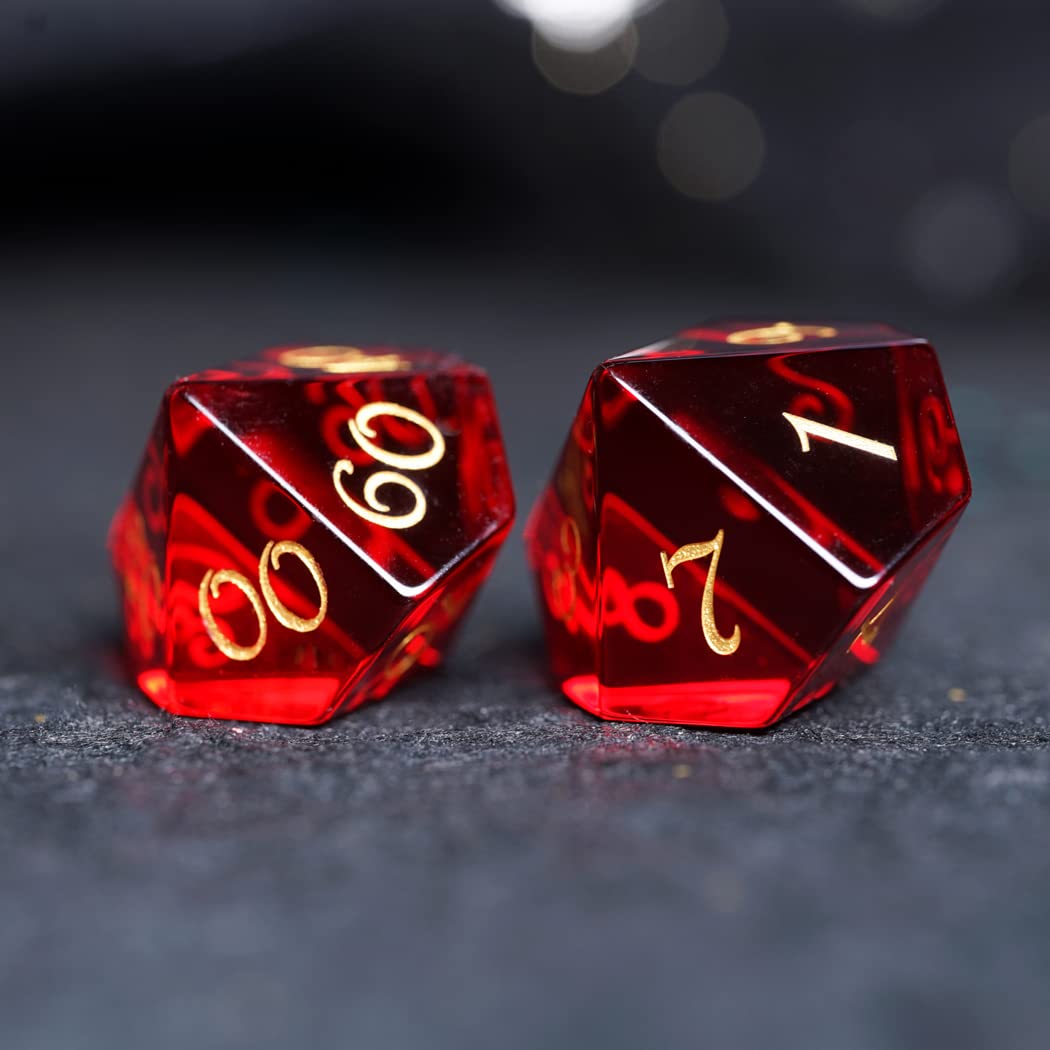 Premium Natural Gemstone D&D Dice Set - 7-Piece Polyhedral RPG Dice for Dungeons & Dragons, Pathfinder & Tabletop Roleplaying Games | Perfect for TRPG Campaigns, DND Gift Ideas & Fantasy Gaming Nights