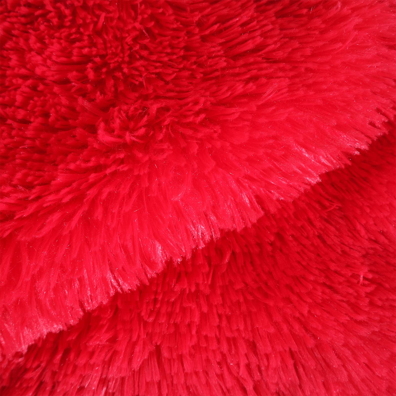 DECOBIRD 18x18 Inch Extra Soft Faux Fur Pillow Cover - Double Sided Fluffy Shaggy Throw Pillow Case - Cozy Plush Microfiber Fleece Cushion Cover (Bright Red, 1 Piece) - Perfect for Sofa, Bed, Couch & Home Decor
