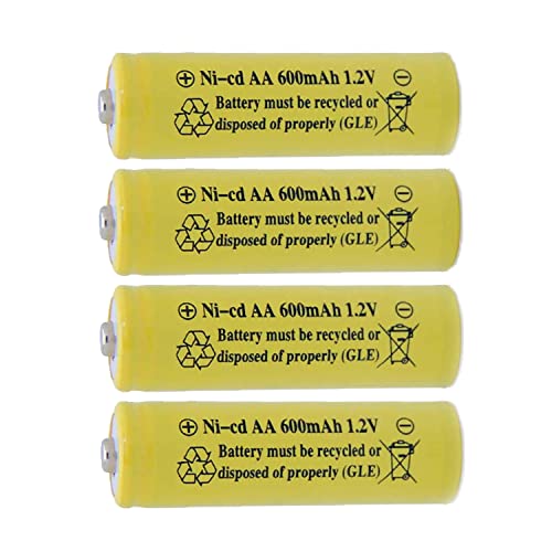 4-pack Aa Nicd 600mah Batteries