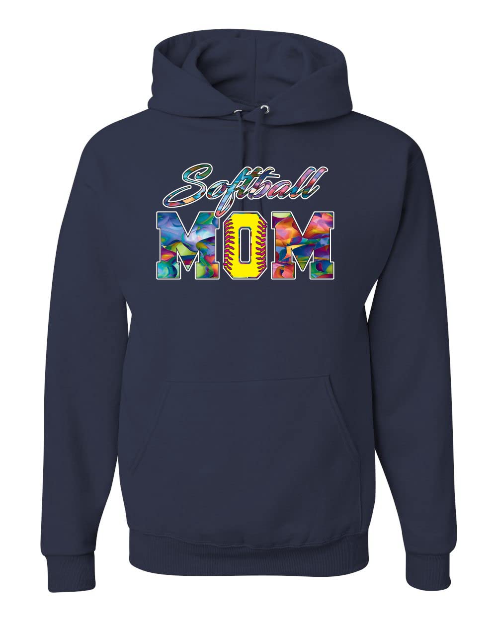 Wild Bobby Colorful Softball Mom Hoodie - Unisex Graphic Sweatshirt for Mother's Day Gifts | Perfect for Baseball Games, Team Spirit & Casual Wear