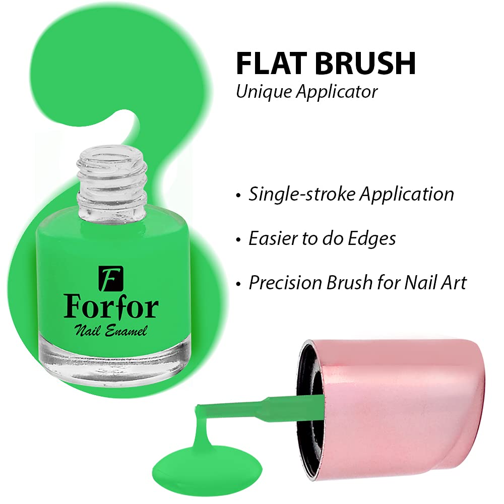 FORFOR® Perfect Stay Glossy Nail Polish - Light Green Long Lasting Vegan & Non-Toxic - Salon Quality Nail Lacquer for Manicure, Pedicure & Daily Nail Care