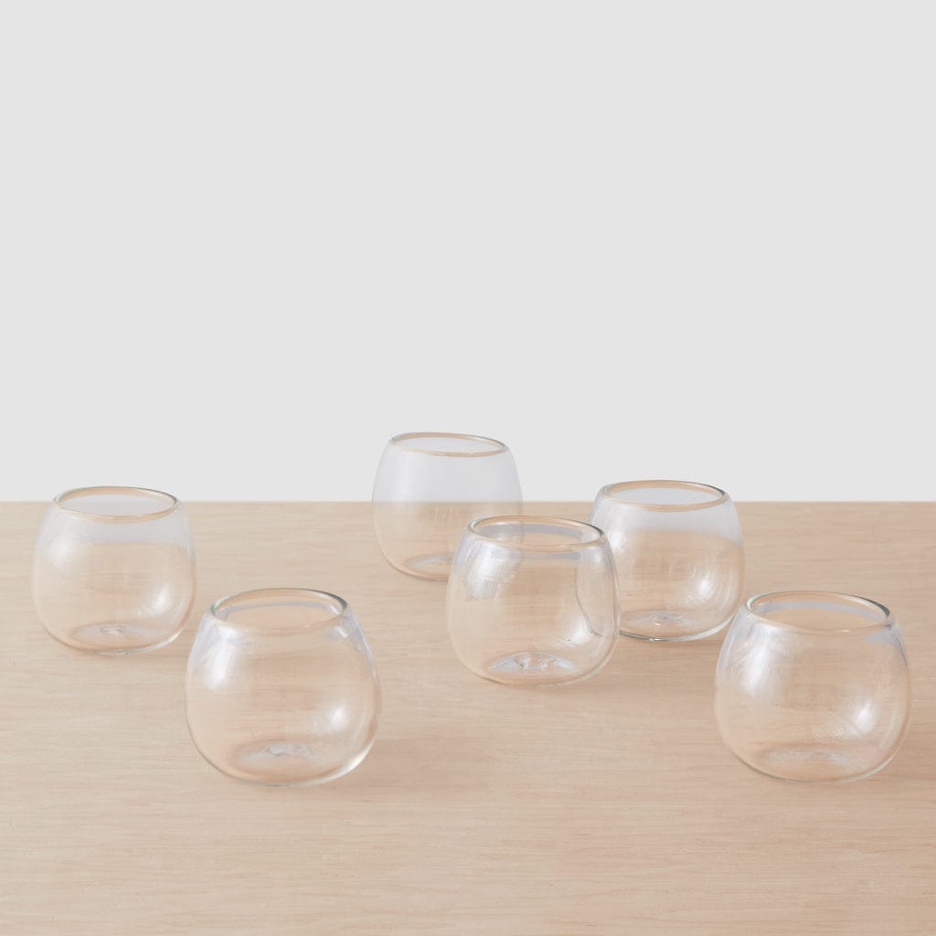 Eco-Friendly Recycled Cocktail Glasses - 5 oz Set of 6, Perfect for Parties, Bars & Home Entertaining