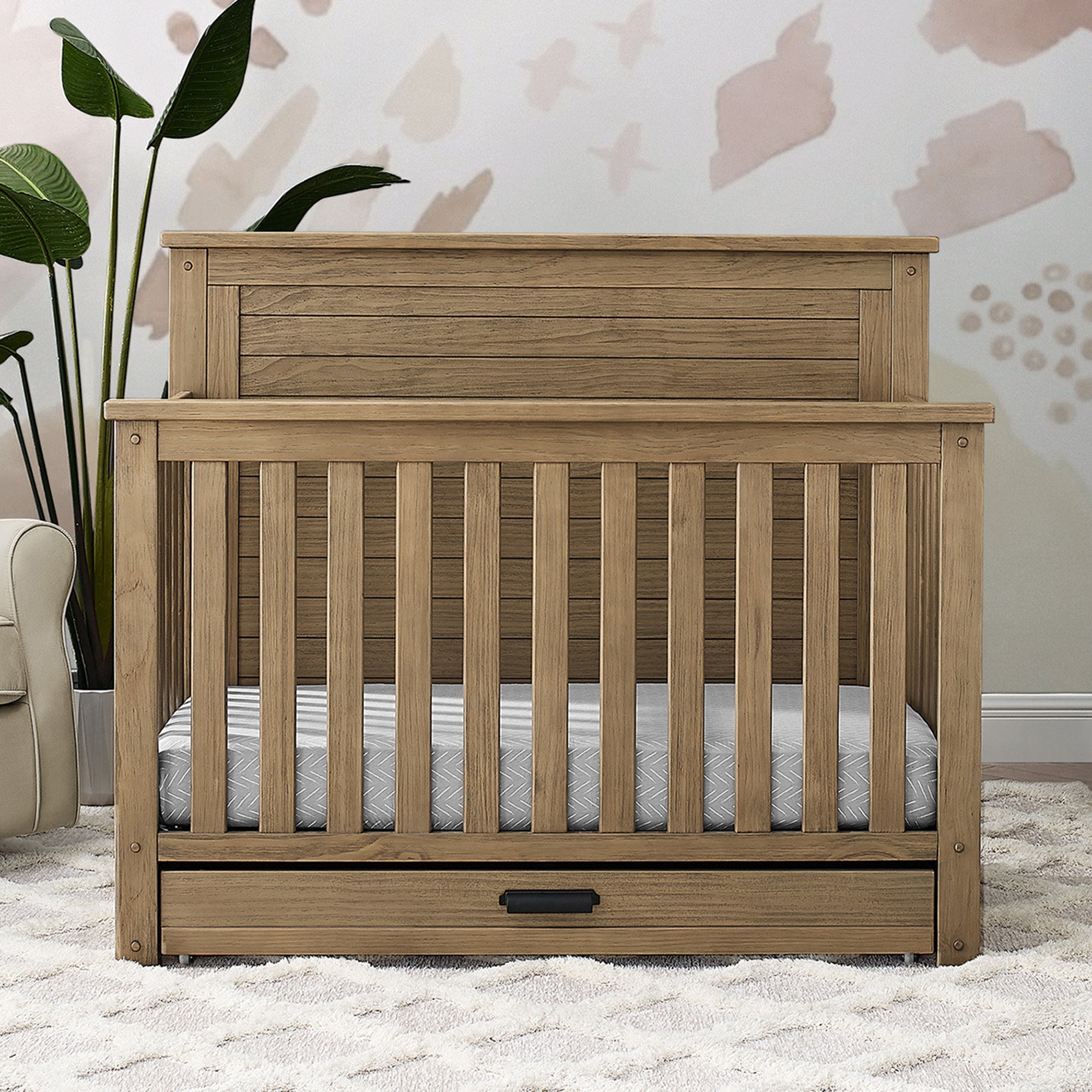 Caden 6-in-1 Convertible Baby Crib with Trundle Drawer - Nursery Bedroom Furniture for Newborn to Toddler - Perfect for Small Spaces & Guest Rooms