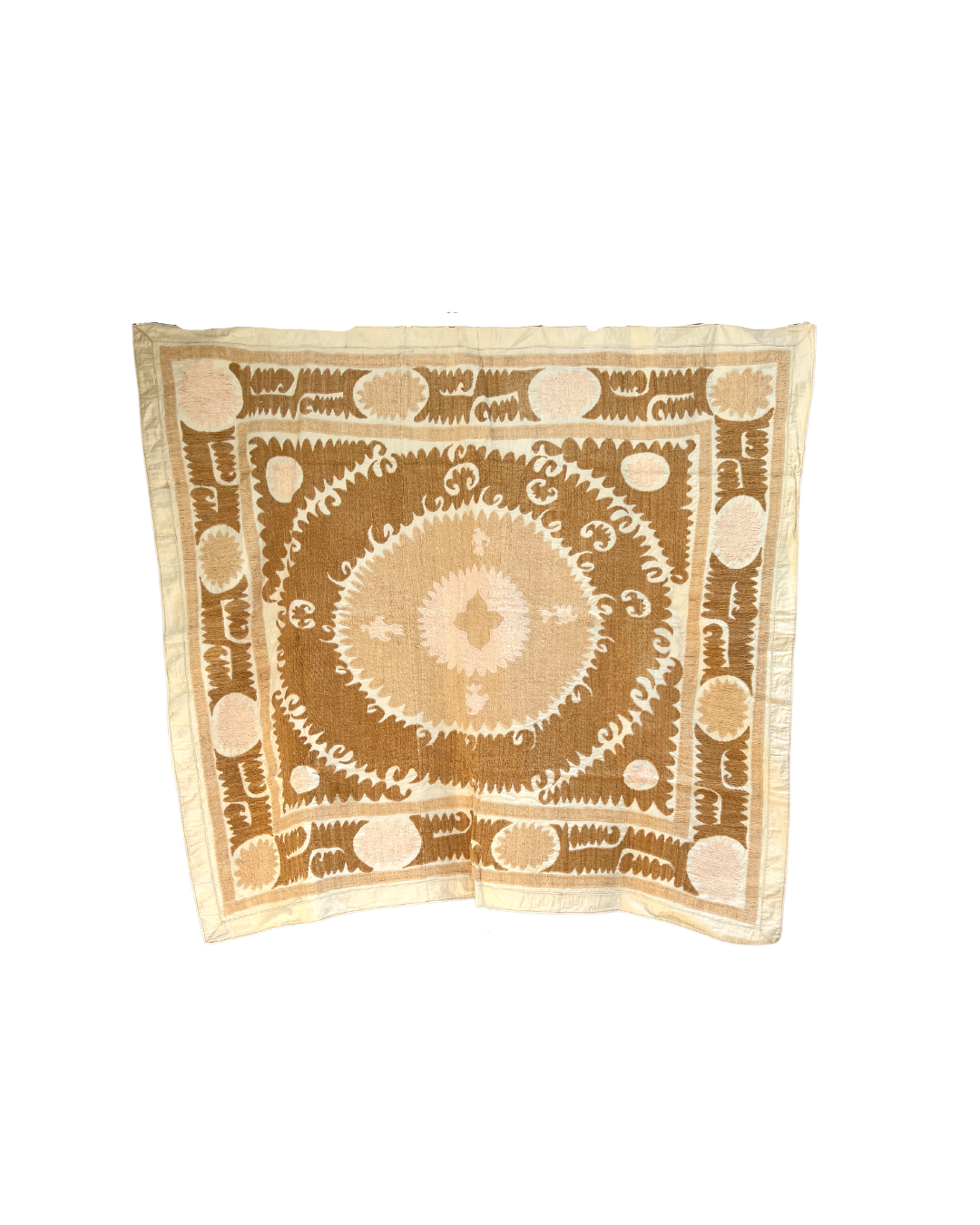 Medium Suzani 012 - Handmade Cotton Suzani Pillow Cover - Bohemian Home Decor for Living Room, Bedroom & Sofa