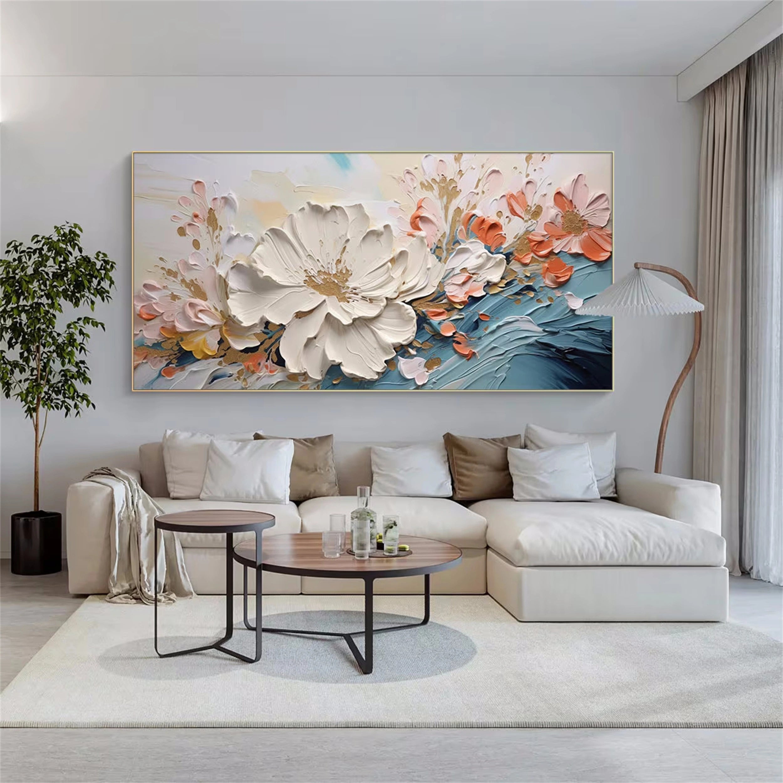 Beautiful Flower and Tree Painting #FT034 - Perfect for Home Decor, Office Wall Art, and Gift Ideas