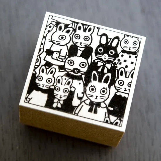 Yumi Kitagishi Bunny Rubber Stamps - Kawaii Handmade Stamps for Scrapbooking, Card Making & DIY Crafts - Perfect for Journaling, Gift Wrapping & Stationery Projects