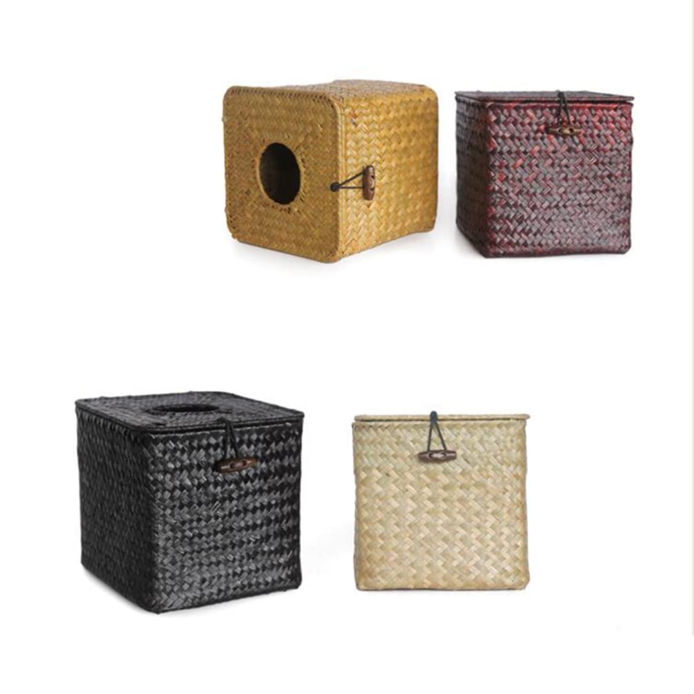 Seagrass Woven Tissue Box Holder - Rattan Decorative Napkin Dispenser for Home & Office | Coffee Table, Bathroom, Living Room Organizer
