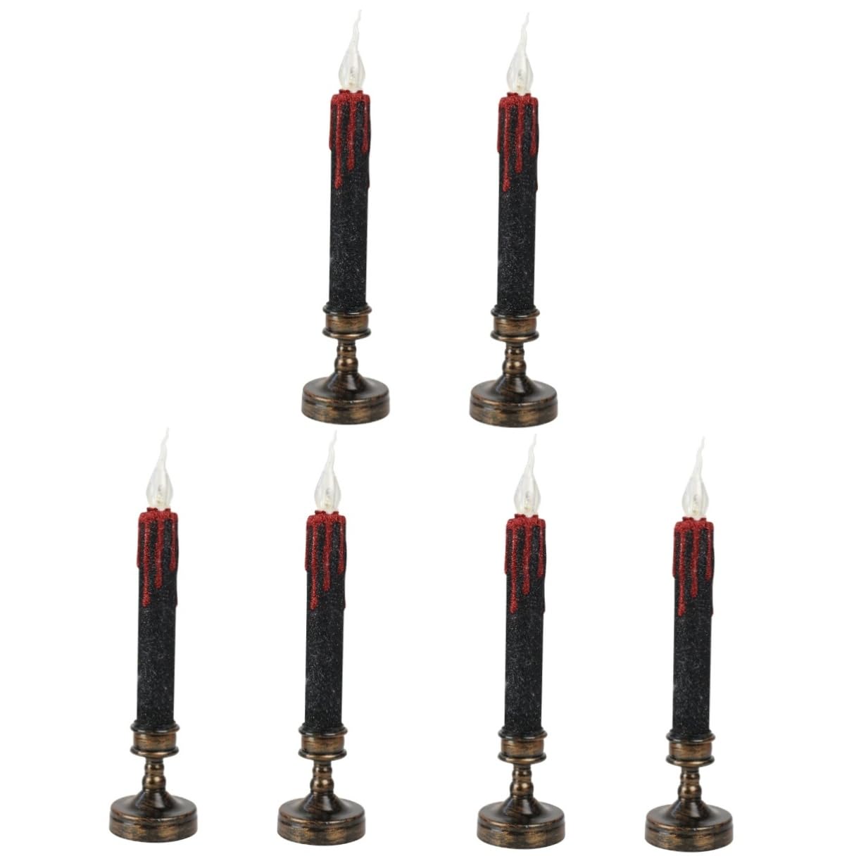 Uonlytech 6-Pack Halloween LED Candle Lights - Flameless Battery-Operated Decorative Candles for Halloween Decor, Party, Home, and Outdoor Use