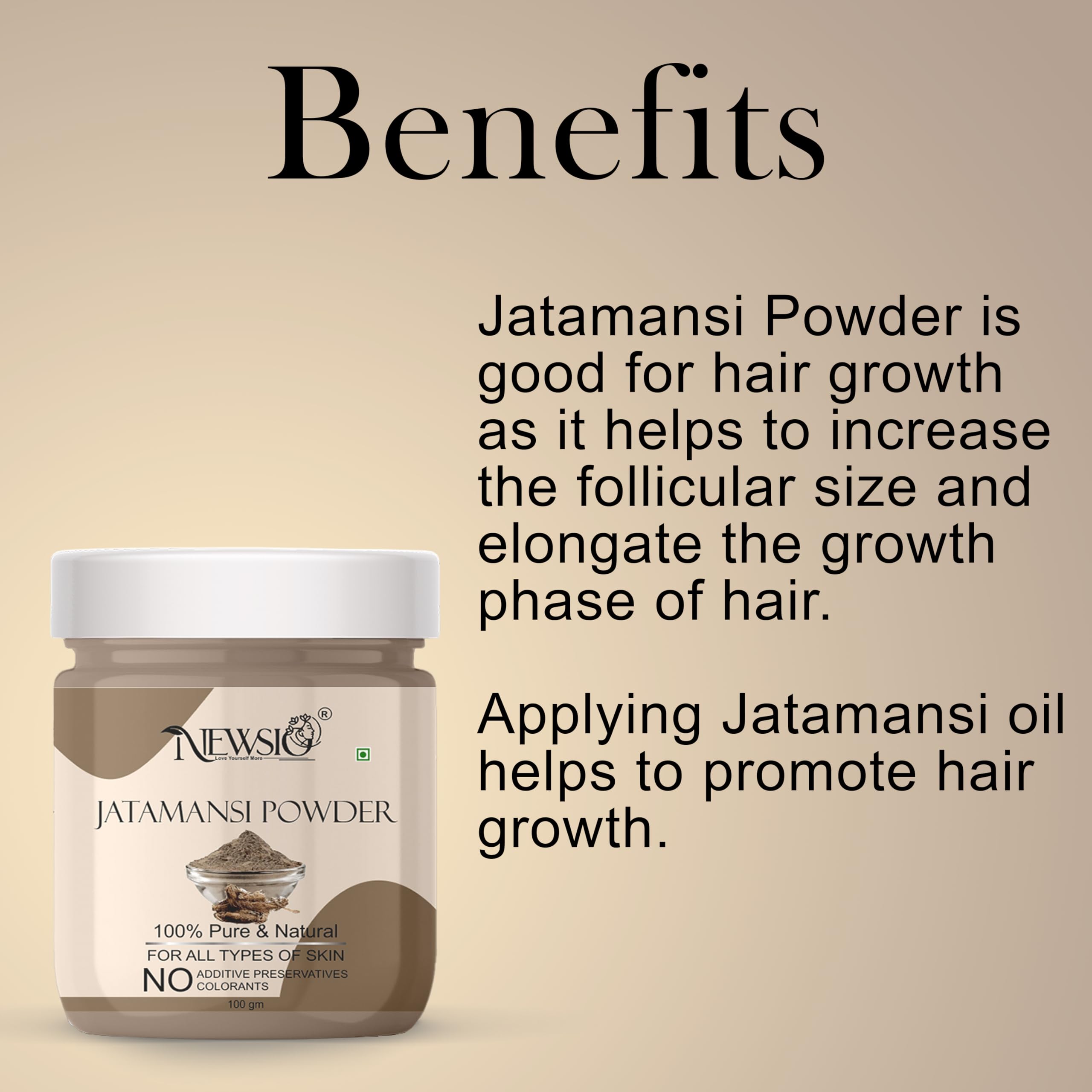 100% Pure & Natural Jatamansi Powder for Hair Growth - Promotes Strong, Shiny, Silky Hair & Healthy Scalp - Fights Dandruff & Split Ends - 100g Jar - Perfect for Ayurvedic Hair Care & DIY Hair Masks at Home