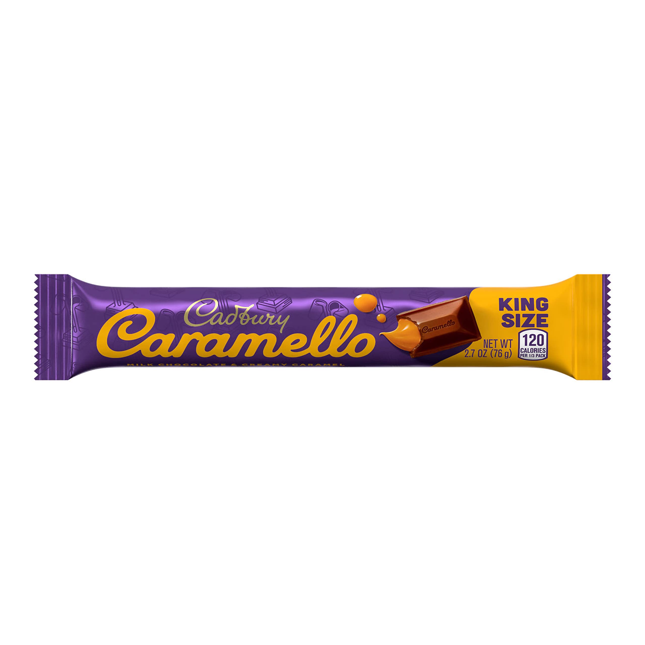 Cadbury Caramello Milk Chocolate Caramel Candy Bars - King Size 2.7oz (18 Count) - Perfect for Halloween Treats, Party Favors & Office Snacks