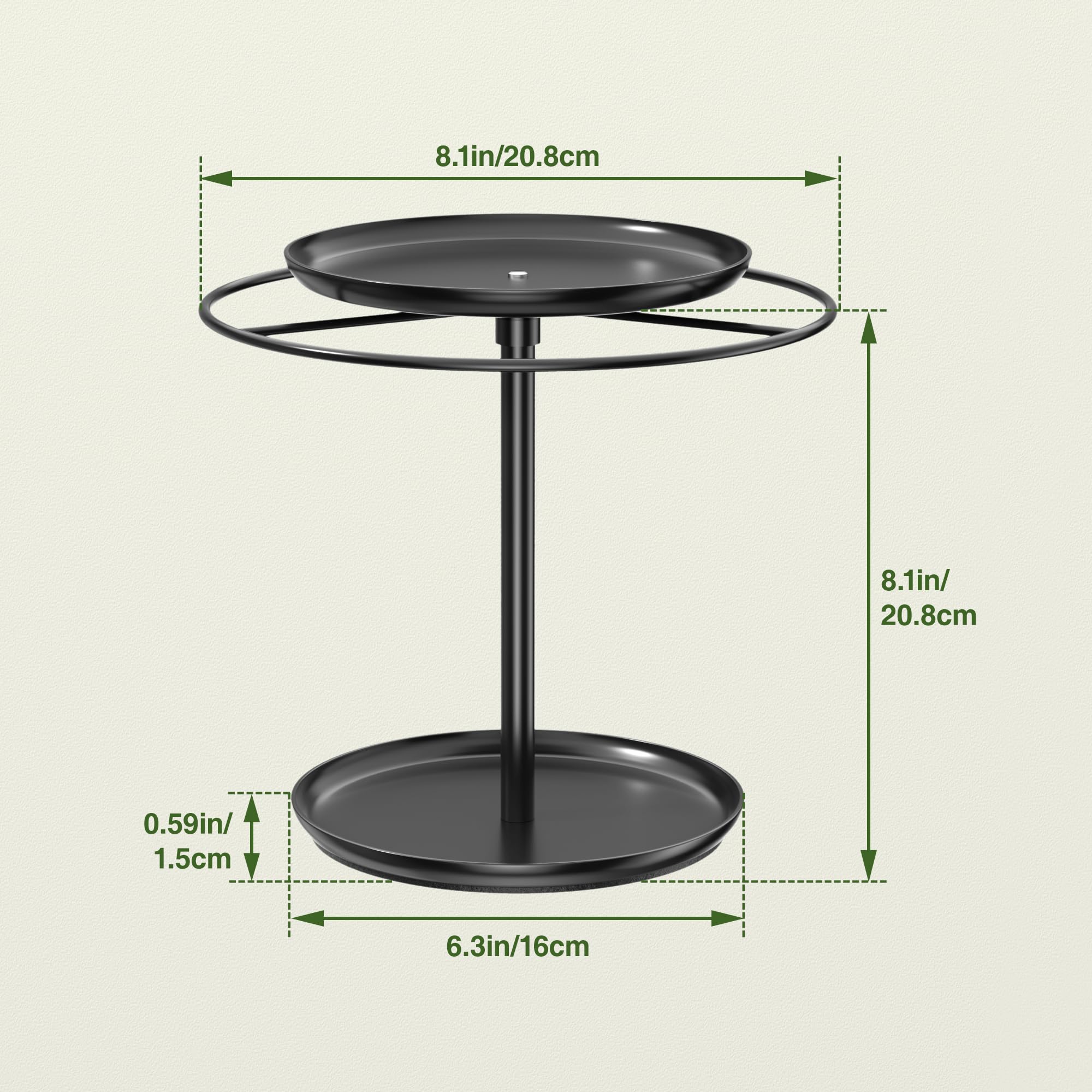 Rotatable Sunglass Holder Organizer - 2-Tier Eyeglass Stand with Storage Trays | Display & Organize Multiple Sunglasses & Glasses | Perfect for Home, Office, Retail Store Display