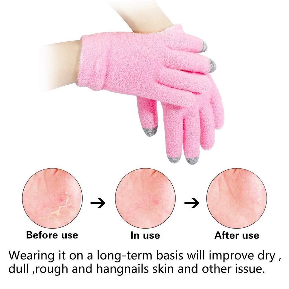 2 Pairs Ultra Soft Moisturizing Heel Socks & 1 Pair Moisturizing Socks Gloves Set for Cracked Heels - Perfect for Overnight Foot Care, Winter Dry Skin Relief & Spa Treatment at Home