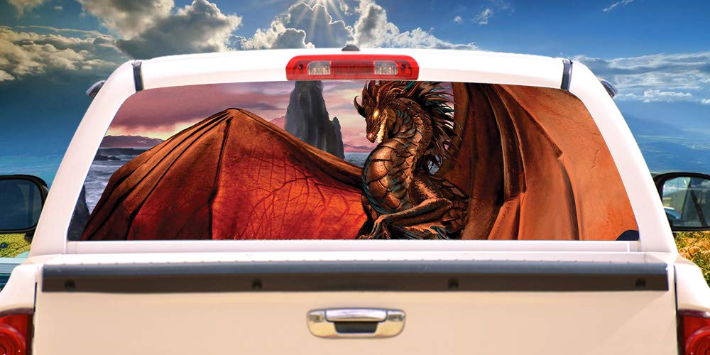 SignMission Dragon Reign Rear Window Vinyl Decal - HD Graphics for Full Size Trucks | Professional Grade Weatherproof Material | Universal Fit | Made in USA | Perfect for Truck Customization & Off-Road Adventures