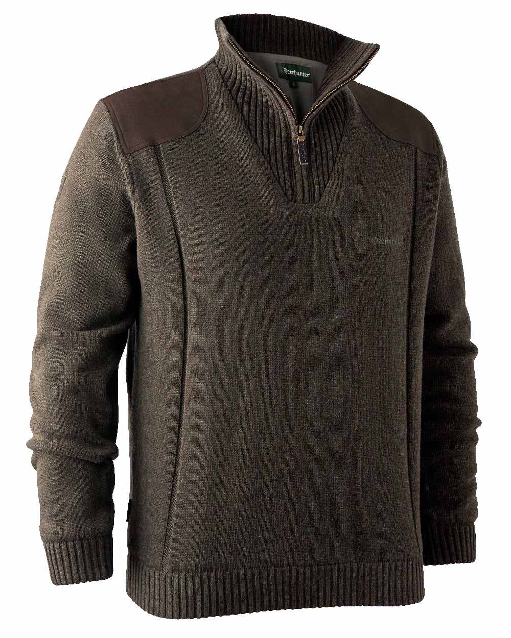 Deerhunter Carlisle Knit Zip Neck Sweater with Stormliner - Warm Winter Pullover for Men | Outdoor Hiking & Casual Wear