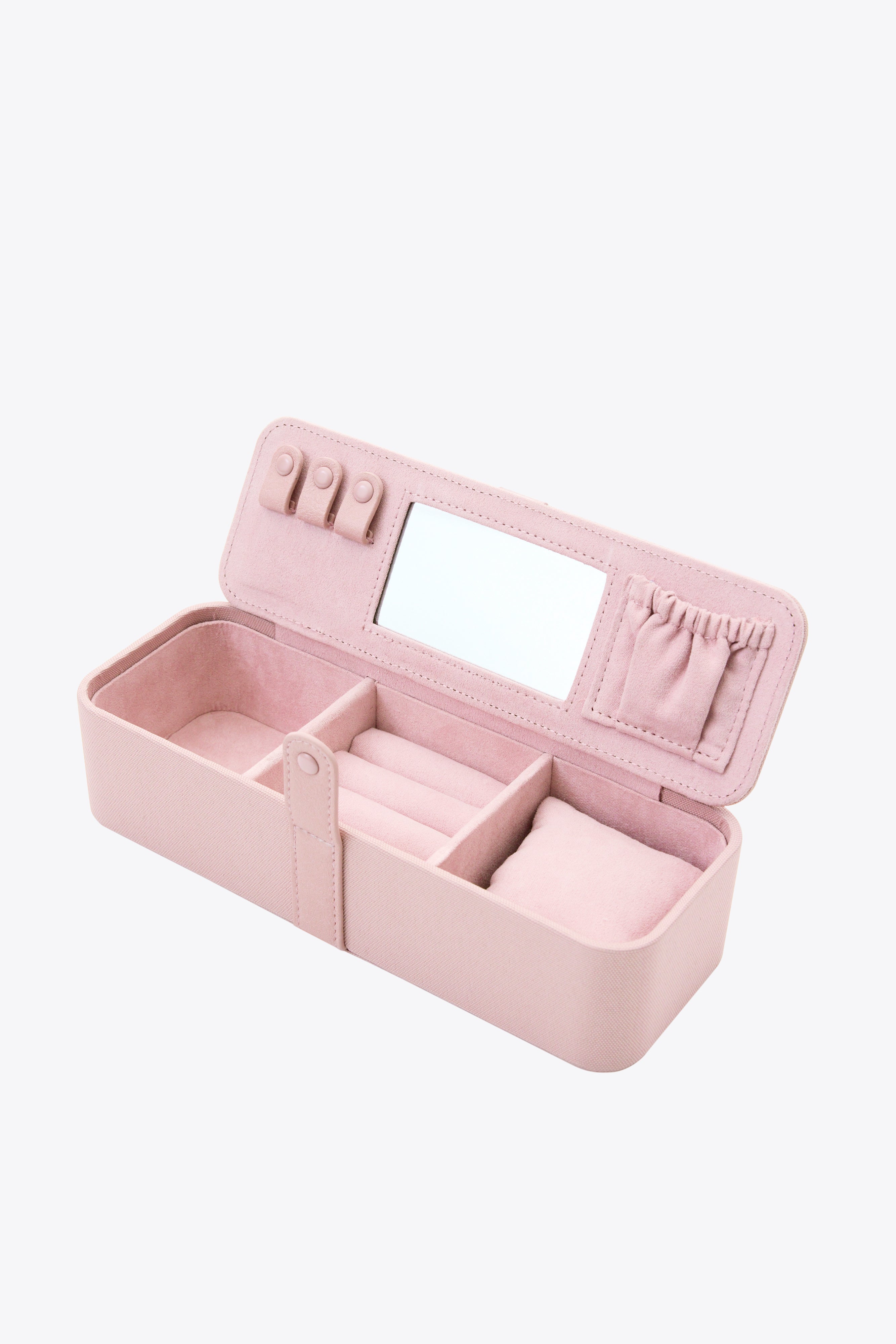 Elegant Atlas Pink Jewelry Box - Perfect for Travel, Gifts & Organizing Necklaces, Rings & Earrings
