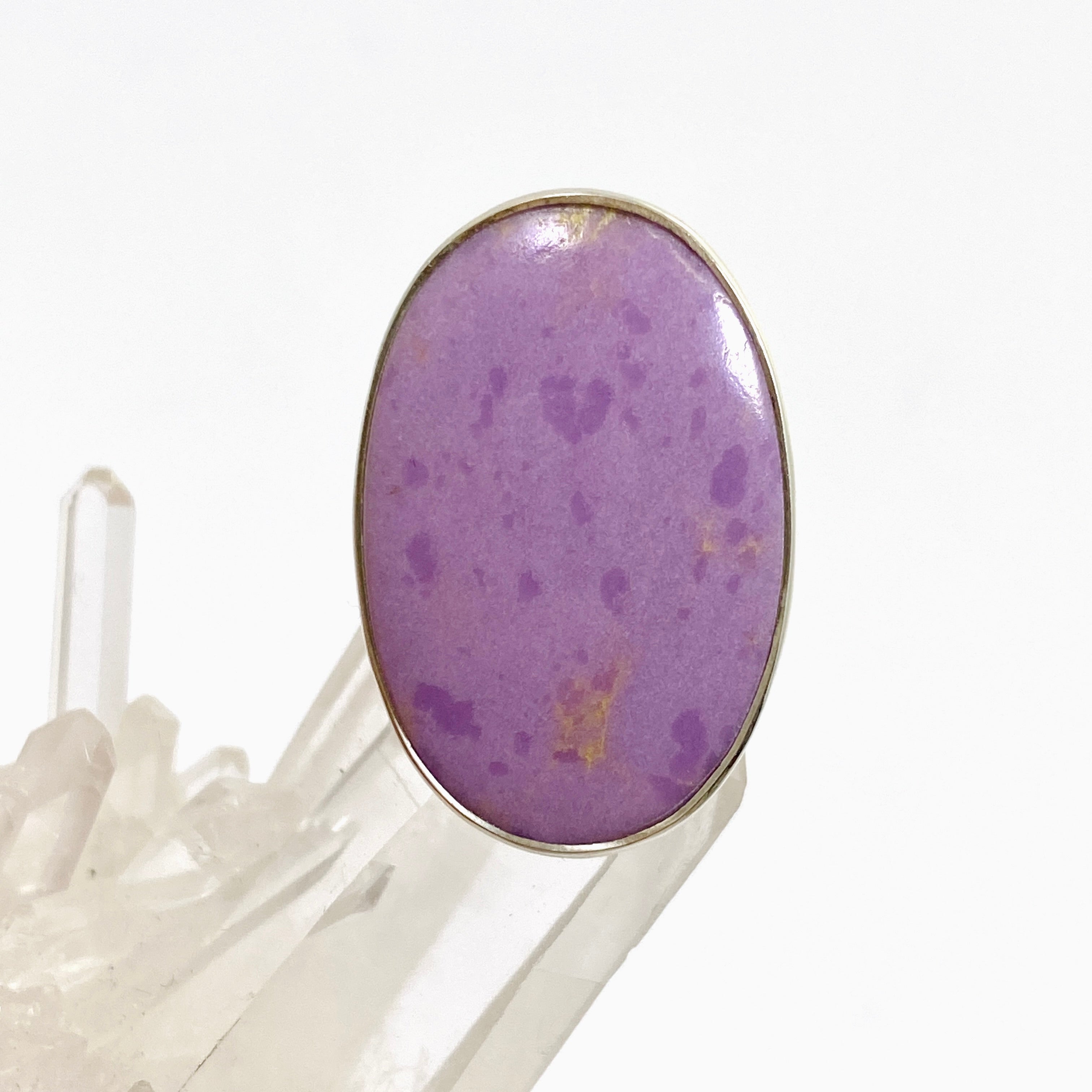Natural Phosphosiderite Oval Cabochon Ring - Adjustable Size R5000PPD - Handmade Gemstone Jewelry for Women - Perfect for Everyday Wear, Gift Giving & Spiritual Healing