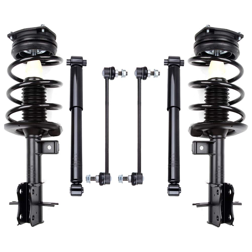AUTOMUTO Quick-Strut Complete Suspension Kit - Front & Rear Shock Absorbers, Stabilizer Bar Link - Compatible with 2007-2012 Nissan Sentra - Smooth Ride & Enhanced Stability for City Driving & Highway Commutes
