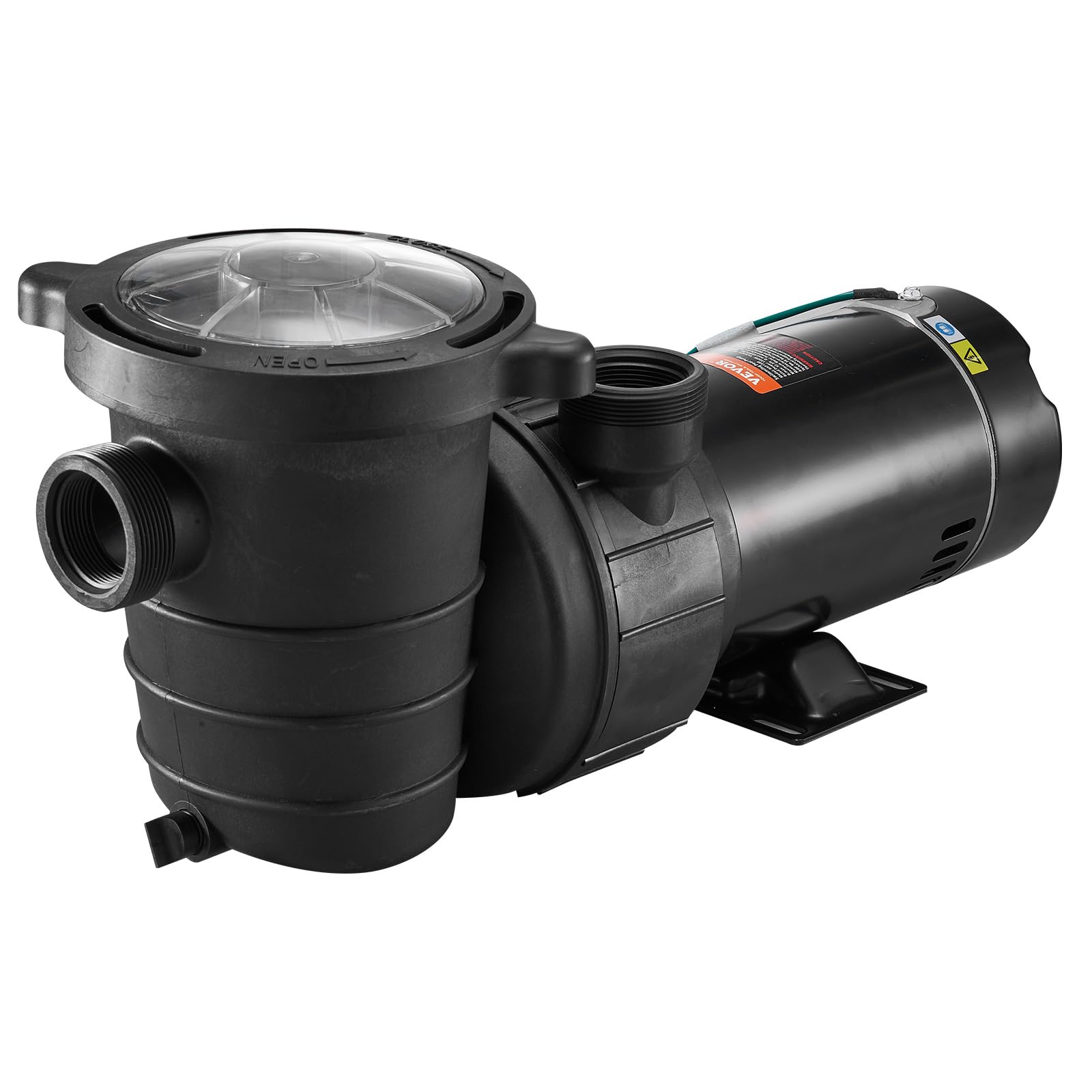 VEVOR 2.0HP 115V Swimming Pool Pump - 1500W Single Speed Above Ground Pool Pump with Strainer Basket, 5400 GPH Max Flow, ETL Certified | Perfect for Inground & Above Ground Pools, Backyard Water Features, and Pool Maintenance