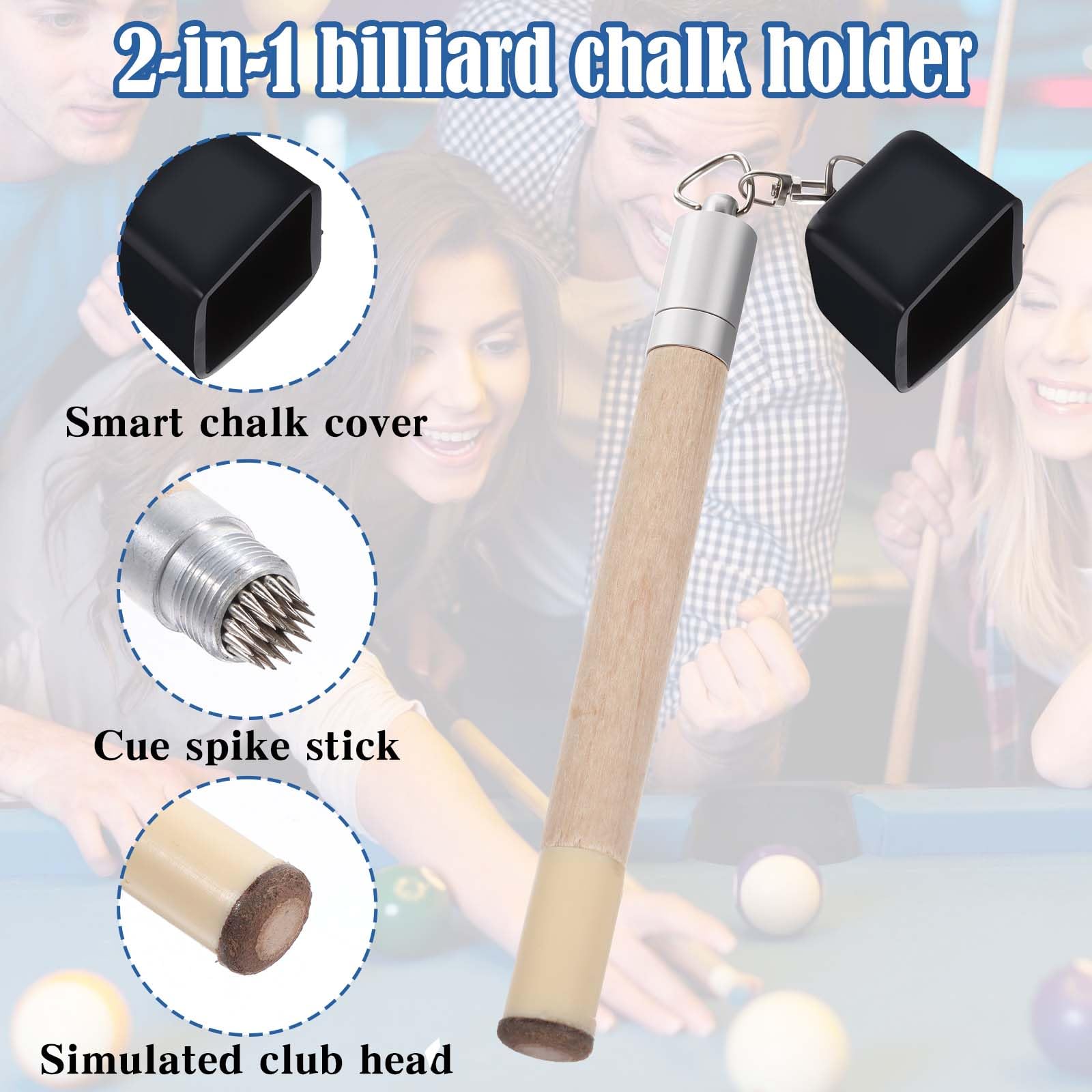 2 in 1 Billiards Chalk Holder & Cue Tip Shaper - Portable Pool Cue Accessories with Pricker for Snooker, Repair & Shaping - Perfect for Home Game Rooms & Professional Tournaments