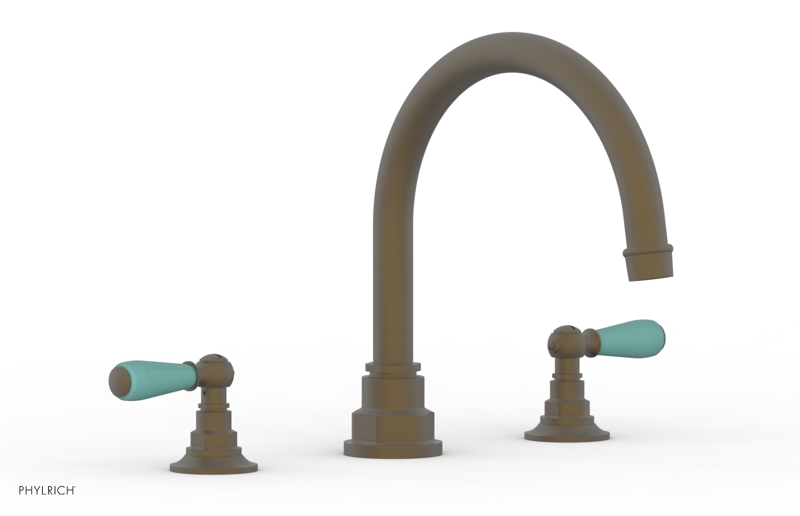 Jamestown Deck Tub Set with Lever Handles & Turquoise Accents - 41