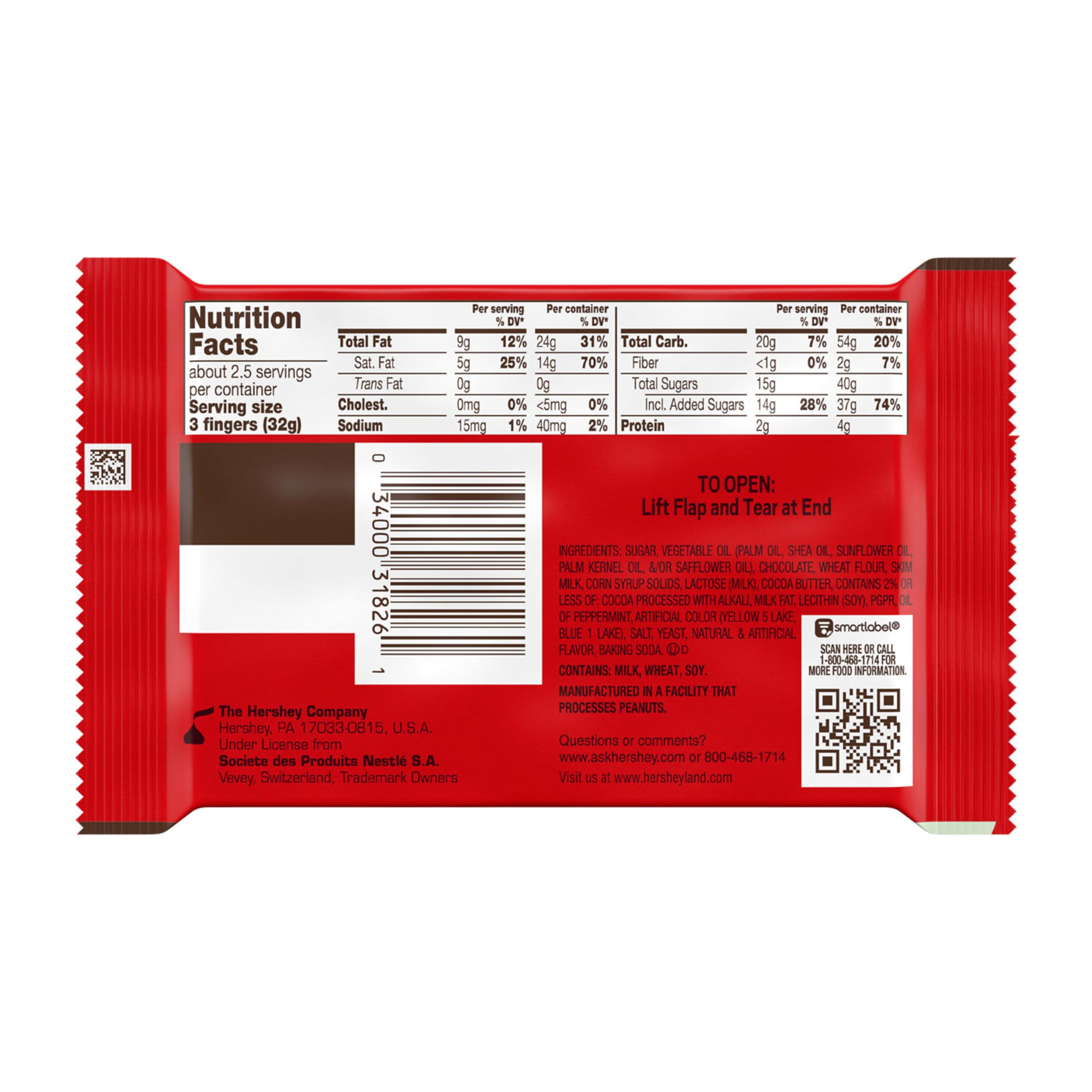 KIT KAT DUOS Dark Chocolate Mint Wafer Candy Bar - King Size 3 oz - Perfect for Snacking, Gifts & Dessert Lovers