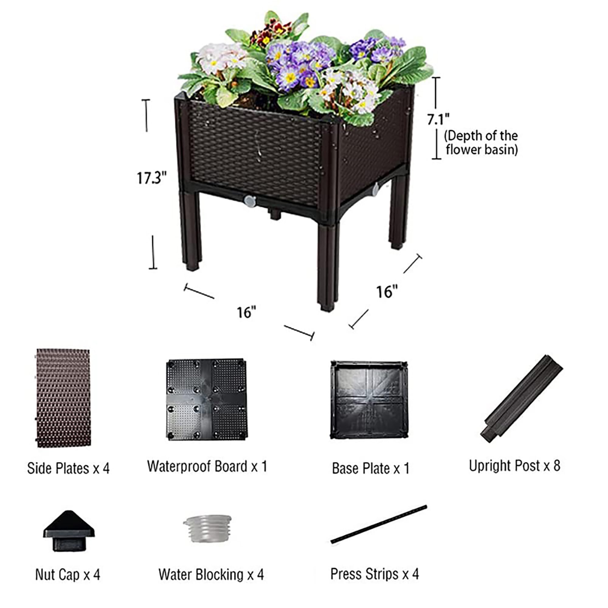 Raised Garden Bed Planter Box with Legs - Elevated Outdoor Planter for Flowers, Vegetables, Tomatoes & Herbs - Perfect for Garden, Patio, Balcony & Deck Planting