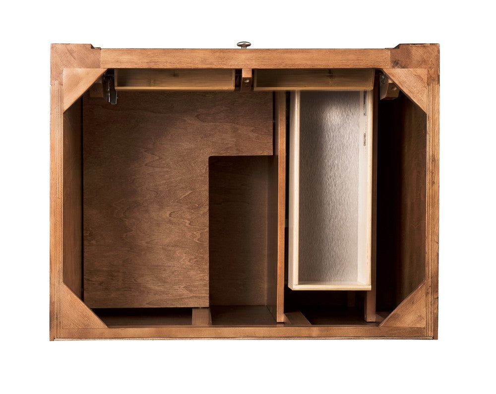 James Martin Vanities Bristol Collection 30-Inch Single Bathroom Vanity in Saddle Brown - Cabinet Only for Modern Home & Apartment Renovation