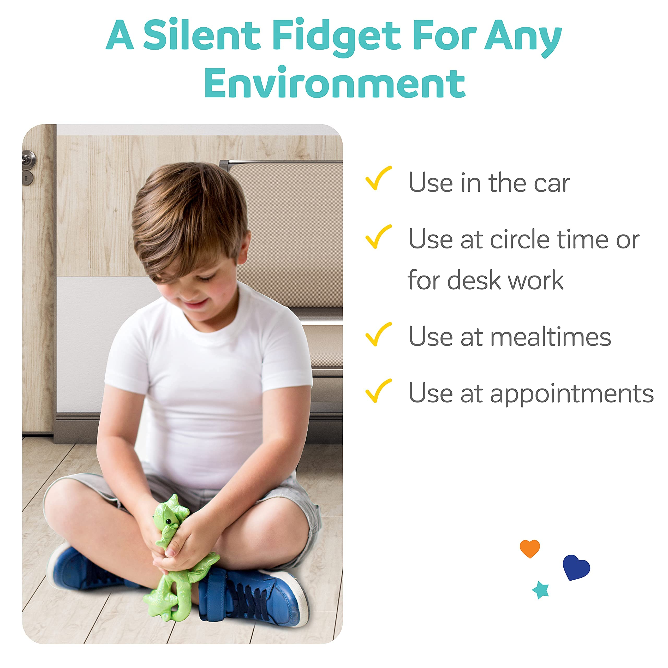 Weighted Fidget Lizard - Sensory Stuffed Animal Toy for Kids with Autism, ADHD & Special Needs - Calming Weighted Therapy Tool for Anxiety Relief - Perfect for Home, Classroom & Travel Use - Ages 3+