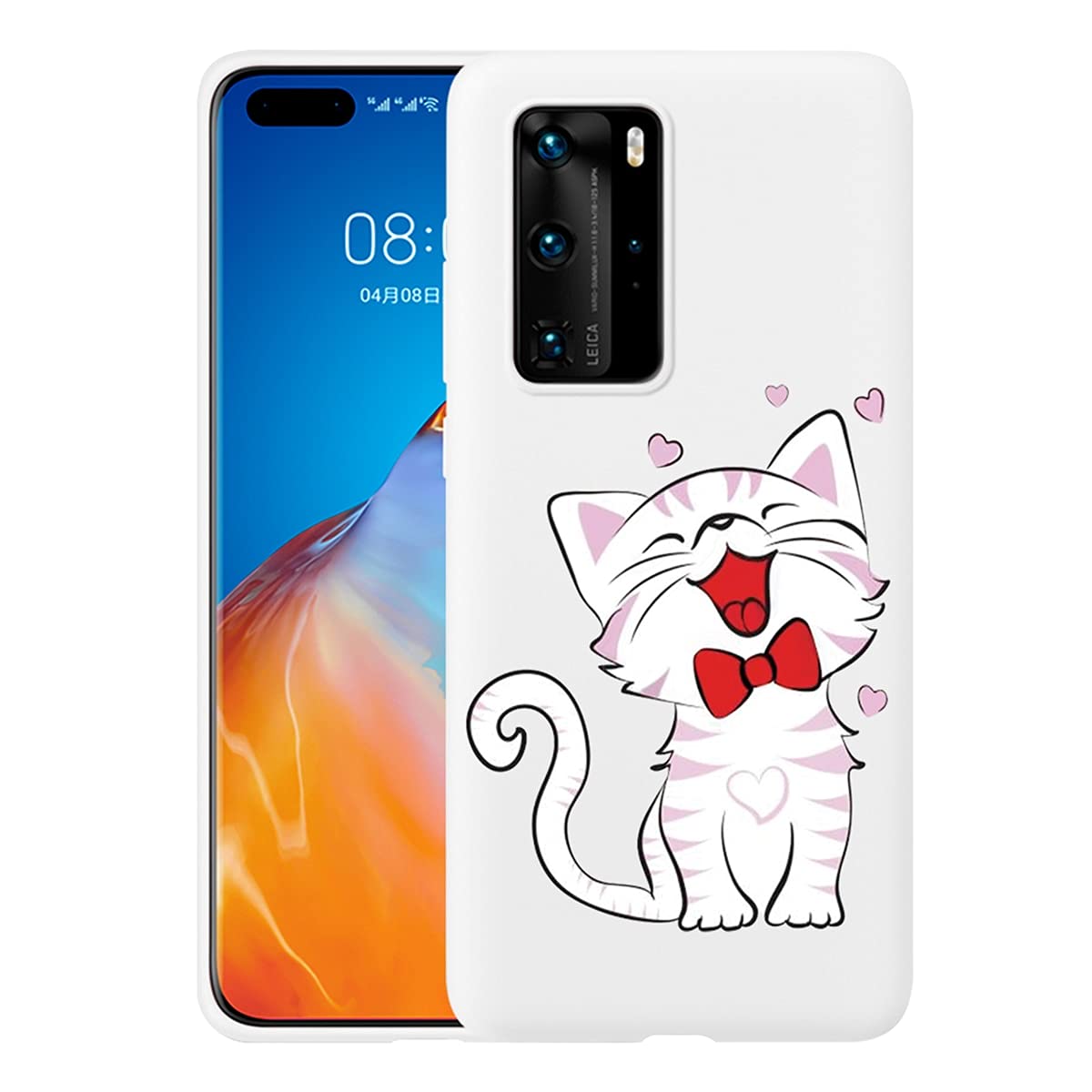 Cute Kitten Pattern Silicone Case for Huawei Honor 50 5G - Soft TPU Shockproof Protective Phone Cover for Women & Girls | Fashion Slim Fit Design | Perfect for Daily Use, Work & Travel (Compatible with 6.57