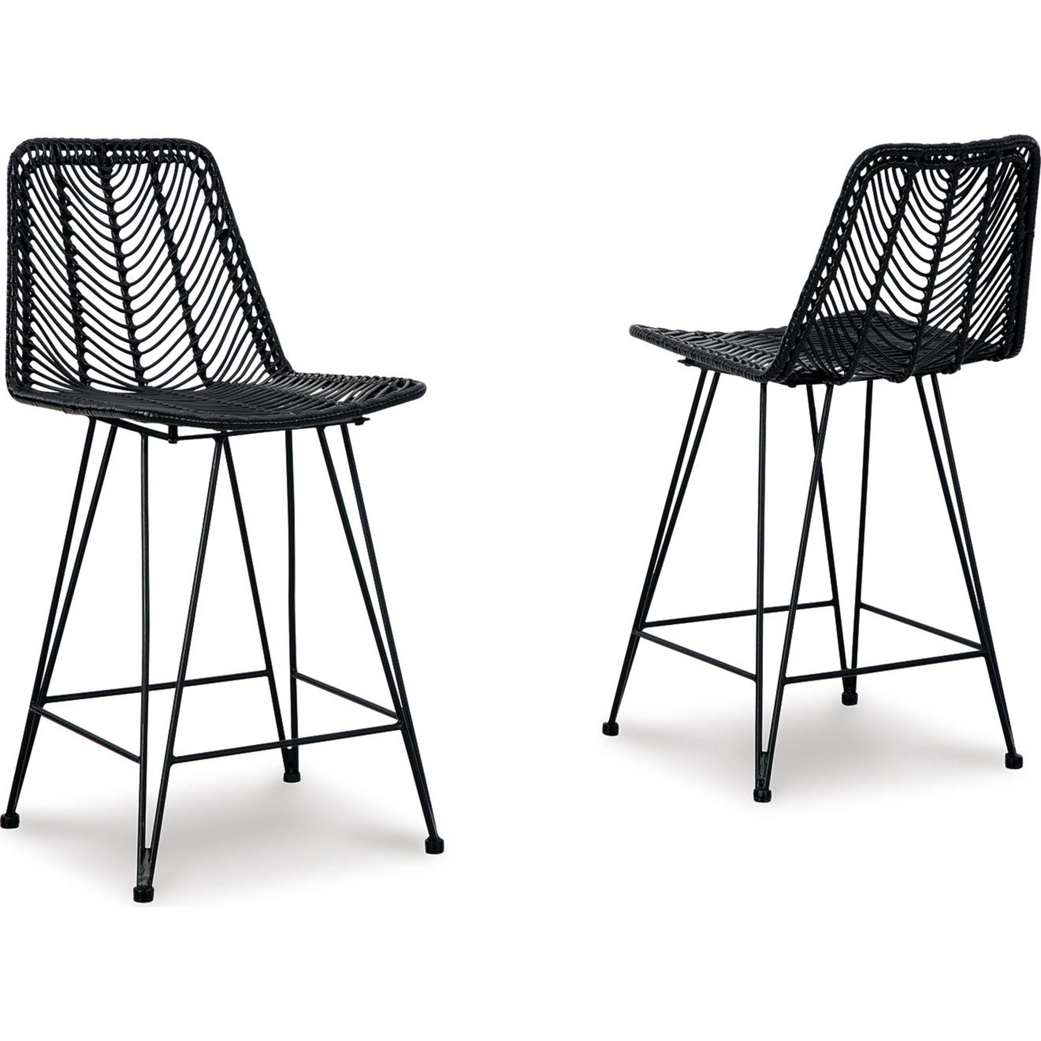 Angentree Black Counter Height Stool (D434 124) - Perfect for Kitchen Islands, Breakfast Bars & Home Decor