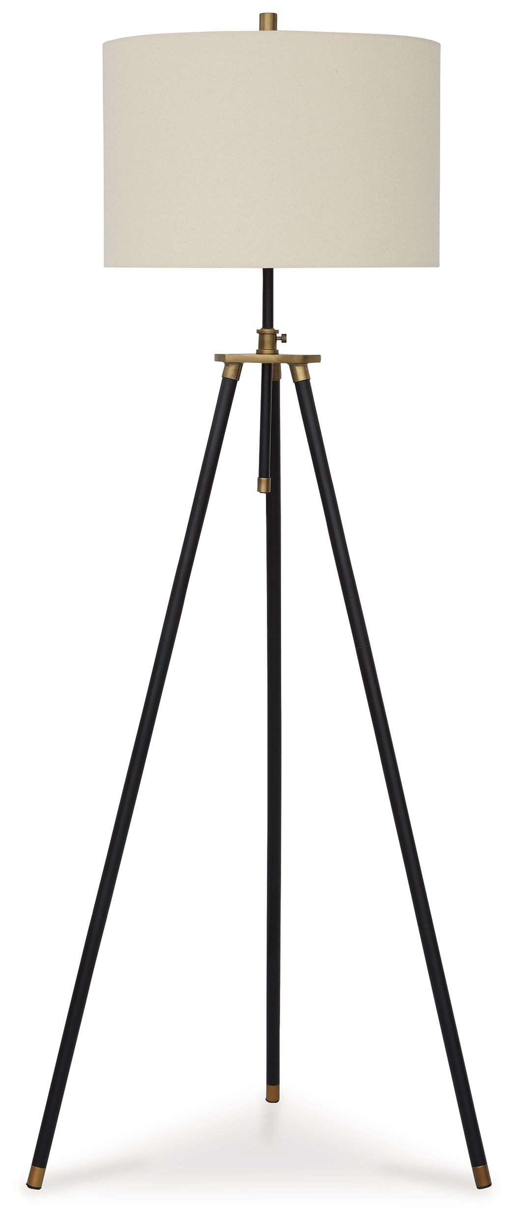 Cashner Black & Gold Metal Floor Lamp - Modern Adjustable Standing Light for Living Room, Bedroom, or Office Decor